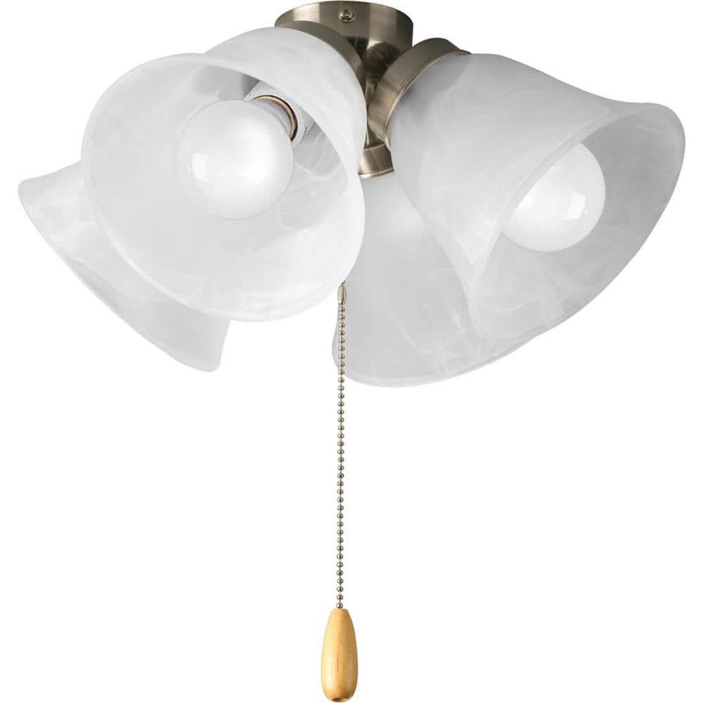 Fan Light Kits Collection 4-Light Brushed Nickel Ceiling Fan Light Kit