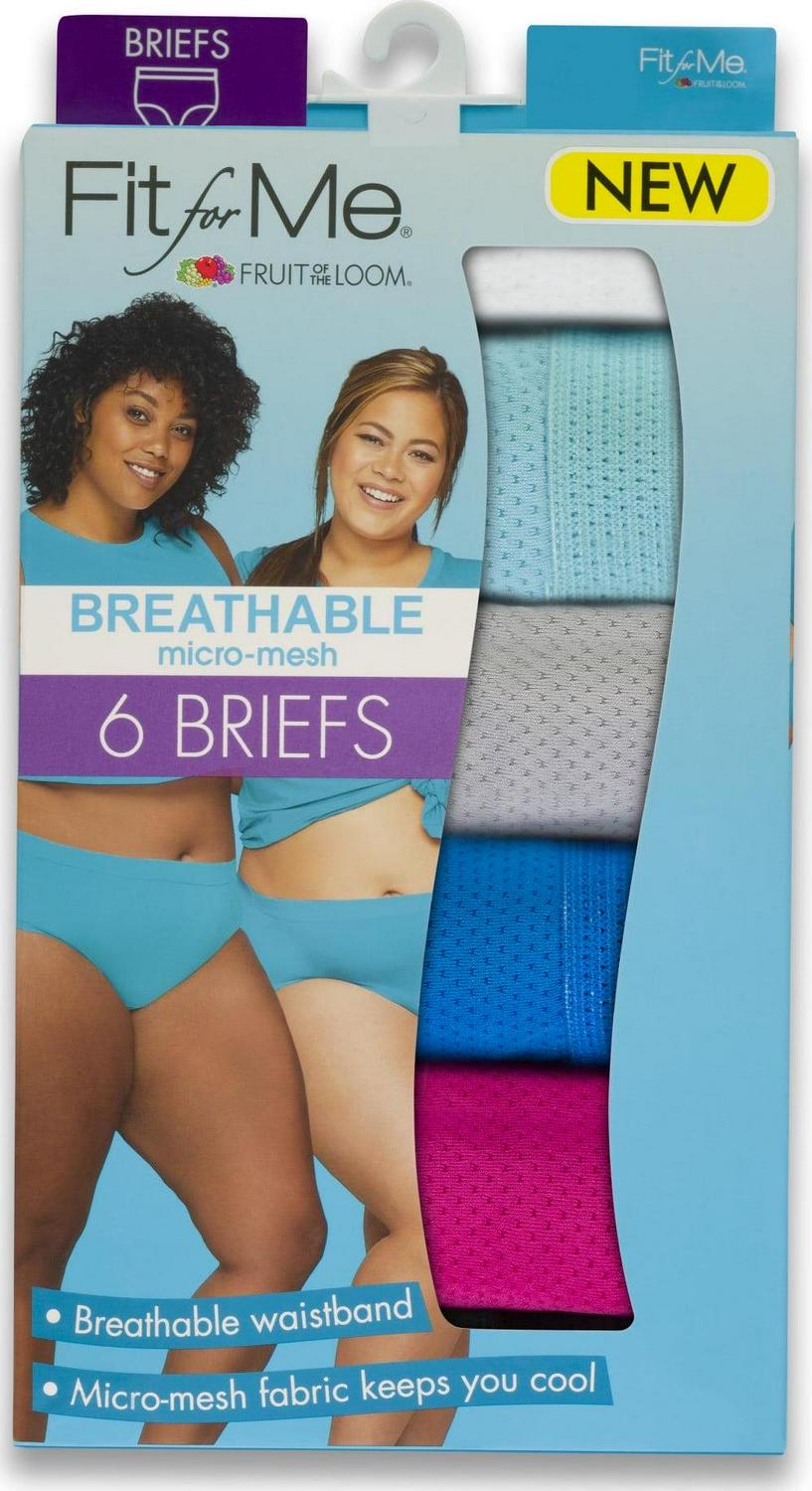 Fruit of the Loom Women's Plus Size Breathable Micro-Mesh Brief Underwear 6 Pack - Picture 17 of 30