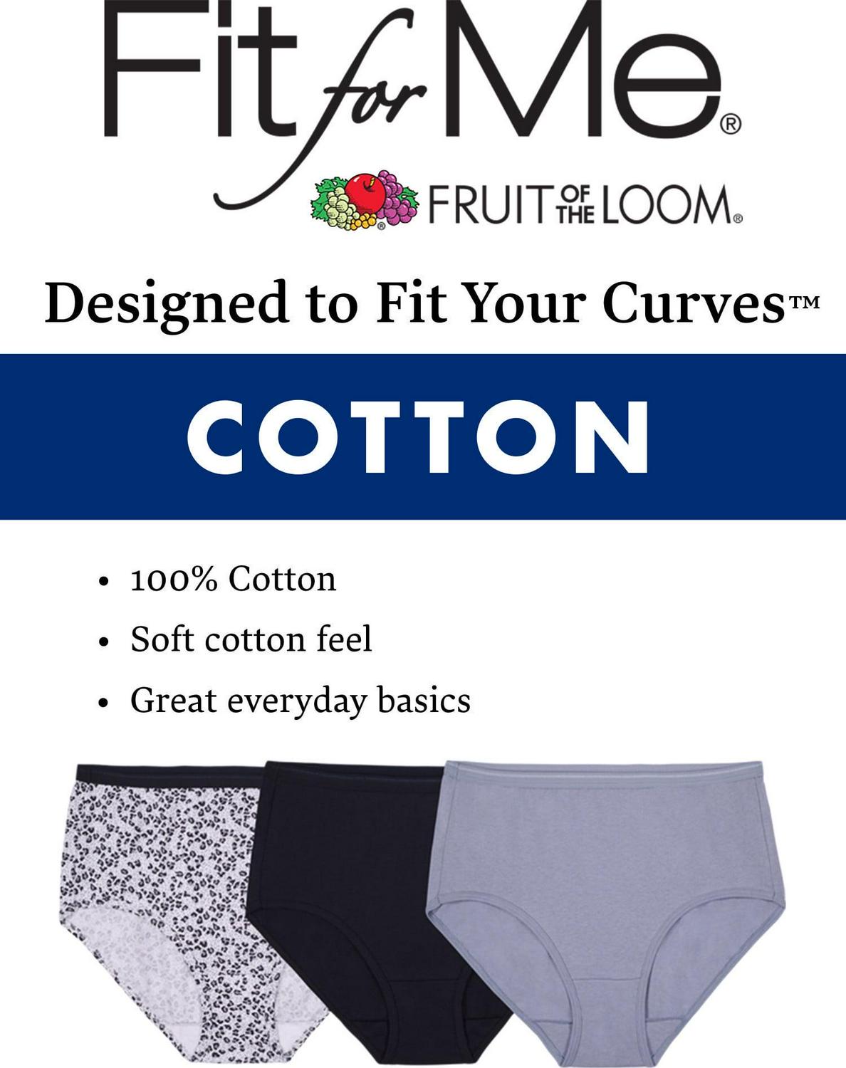 Fruit of The Loom Fit for Me Cotton Women's Panties 6-pack