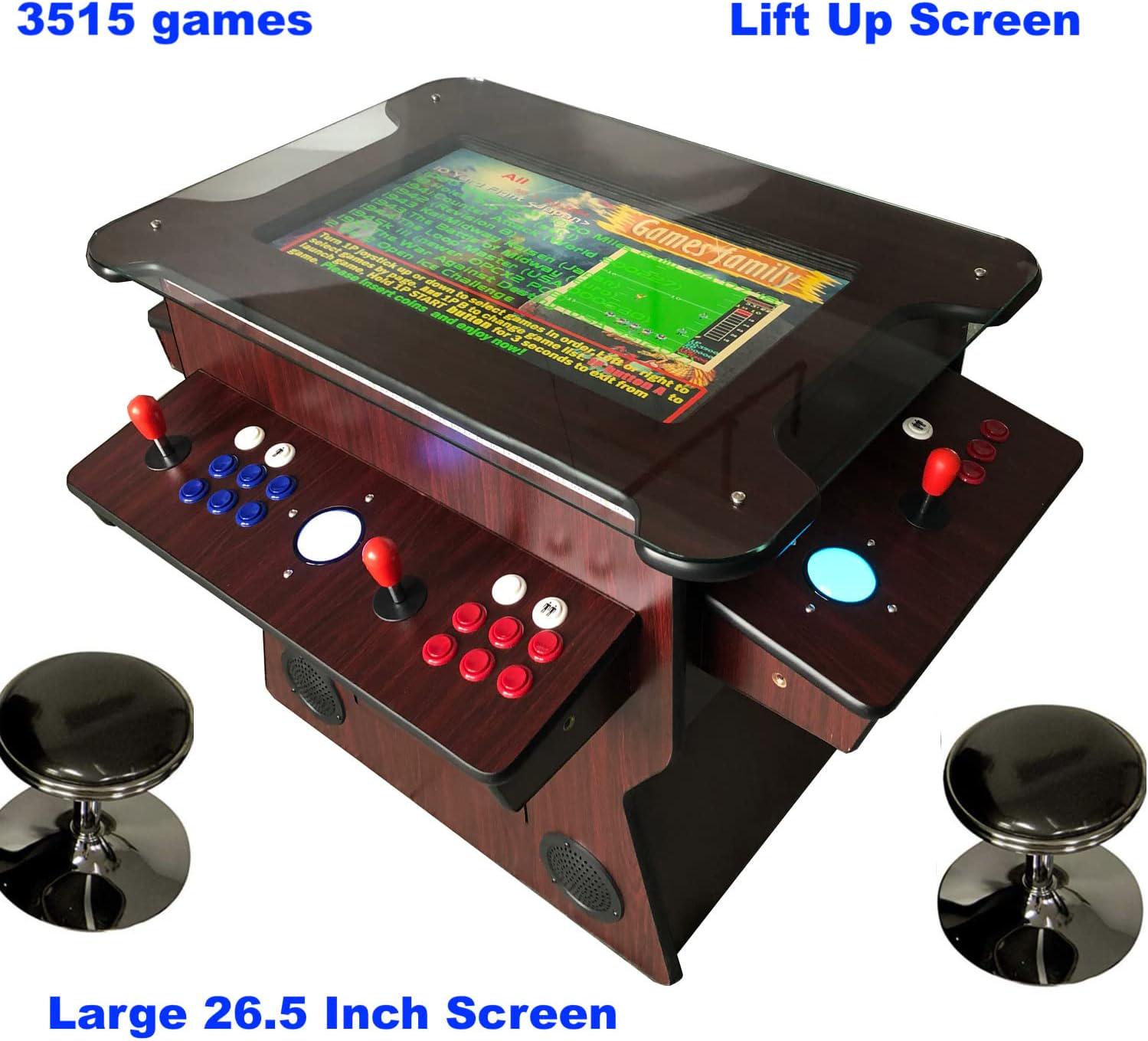 Commercial Grade Cocktail Arcade Machine w/ 3515 Games Supports Free & Paid Play