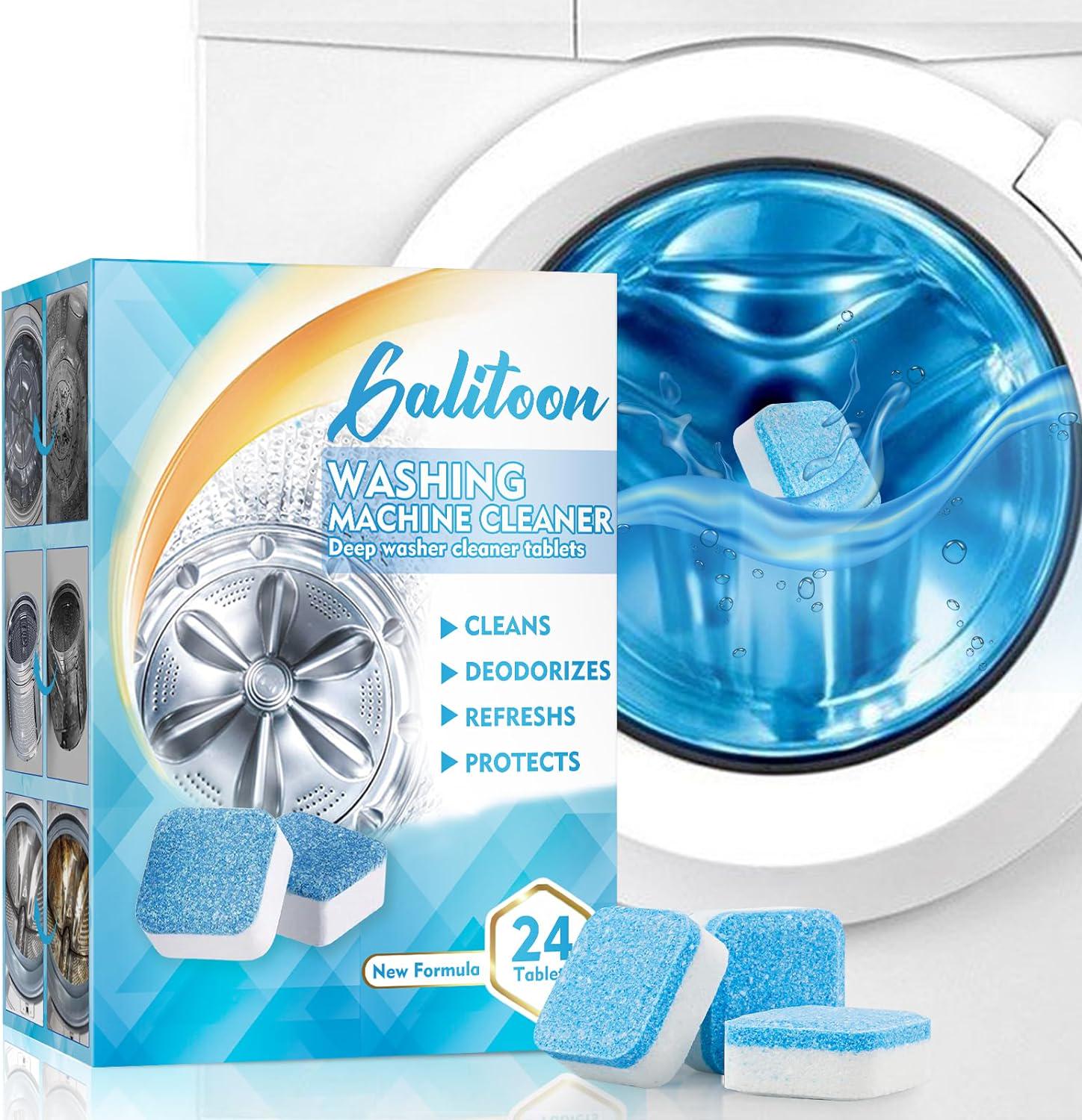 Galitoon Washing Machine Cleaner Descaler 24 Tablets, Natural Formula  Washer Machine Cleaner, Deep Cleaning Tablets For All Washers Including HE  Front