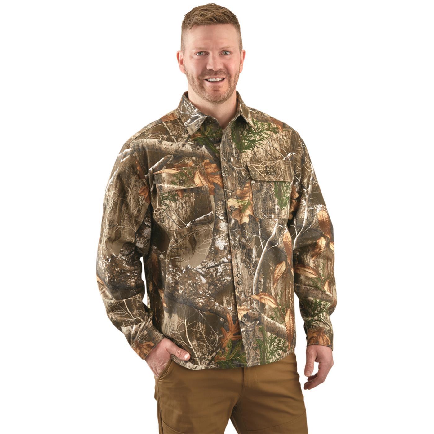 Guide Gear Men's Button Front Hunting Shirt Realtree Edge