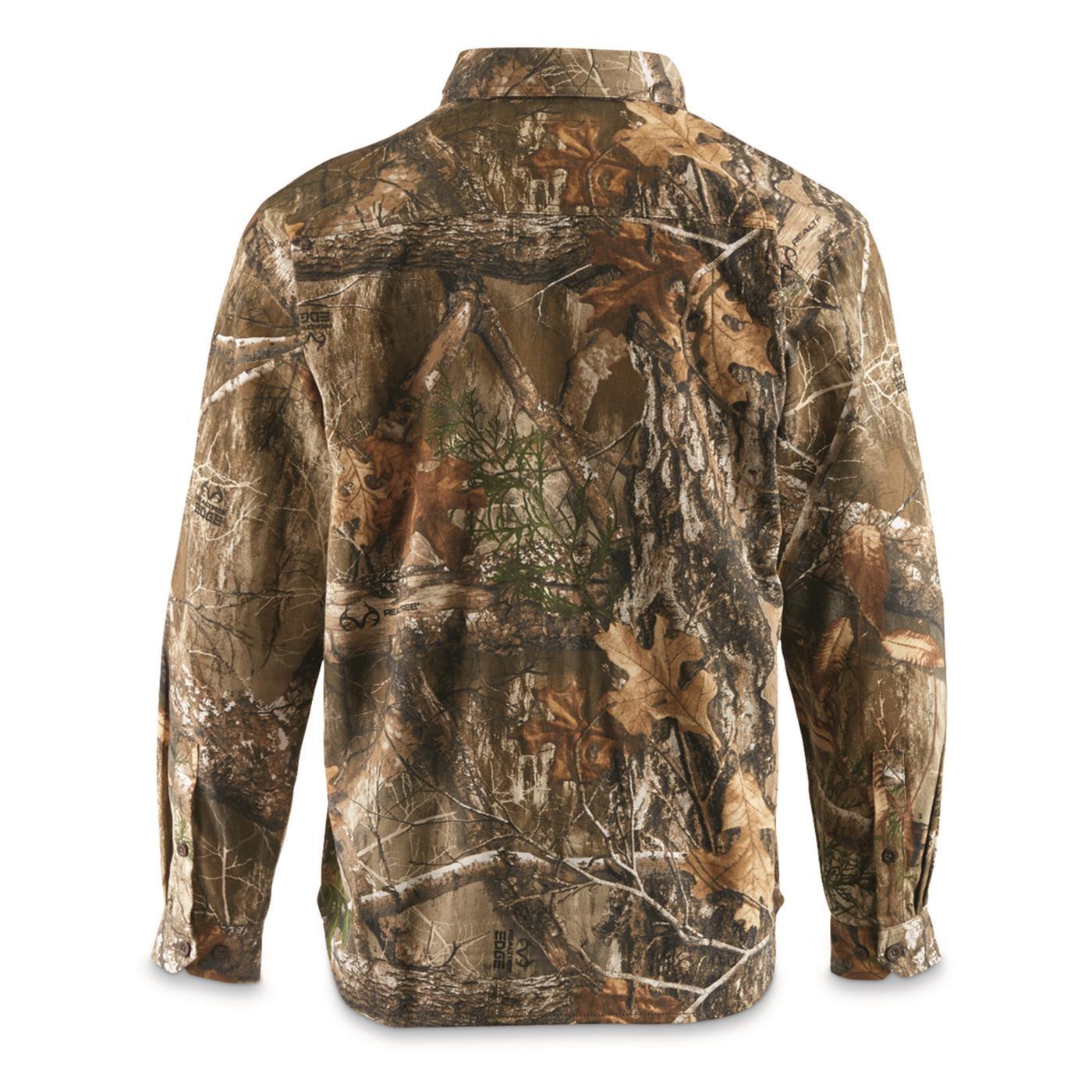 Guide Gear Men's Button Front Hunting Shirt Realtree Edge