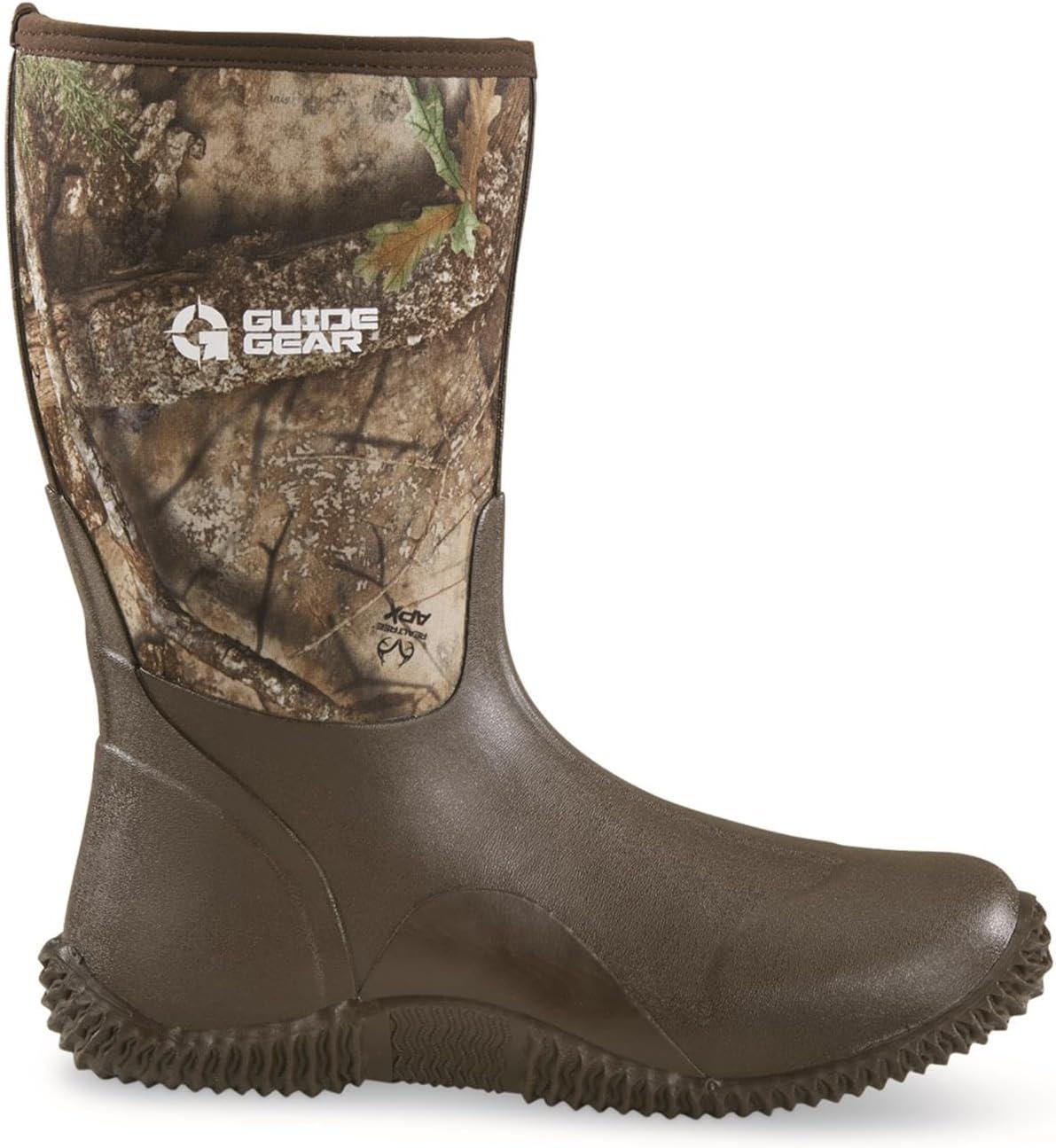 New Guide Gear Mens Mid Camo Bogger Rubber Boots Waterproof Rain Hunting Shoes