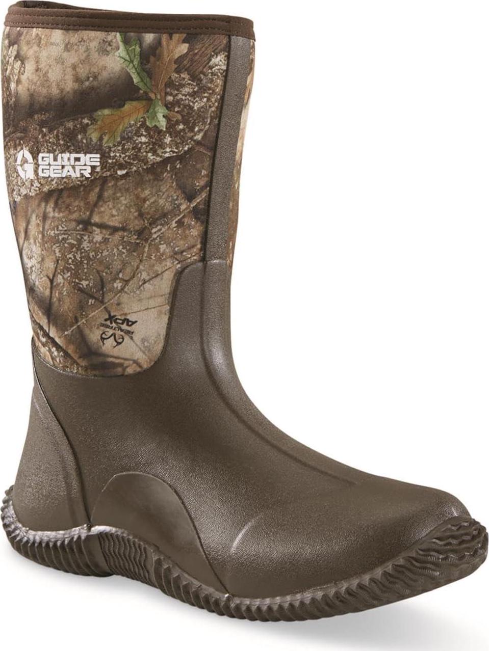 New Guide Gear Mens Mid Camo Bogger Rubber Boots Waterproof Rain Hunting Shoes