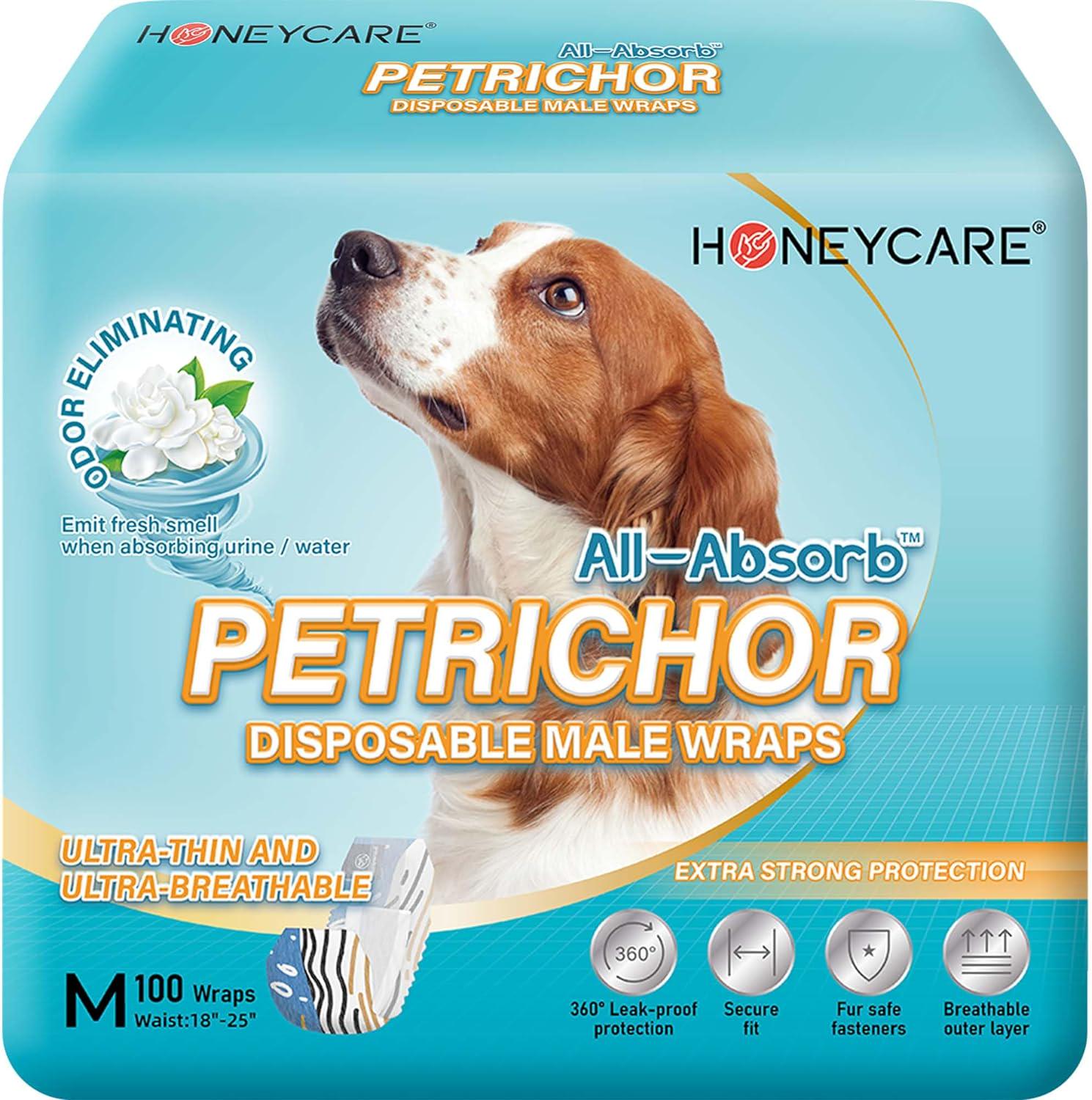 All Absorb Petrichor Male Dog Wrap, Fresh Smell Dog Diaper, Disposable 100 Count