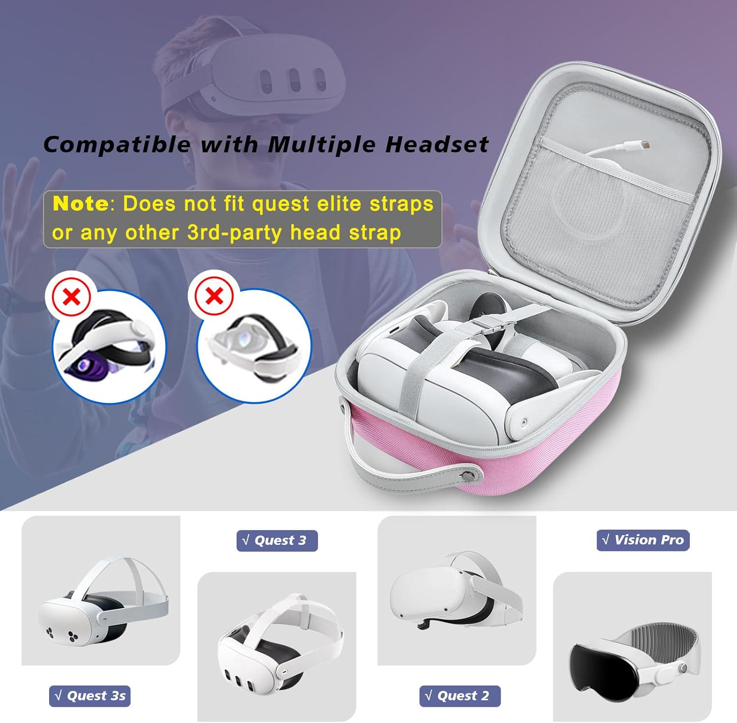 Hartschalenkoffer für Meta Quest 3S/3/2 Vision Pro Headset Reise Zuhause Aufbewahrung - Bild 21 von 26