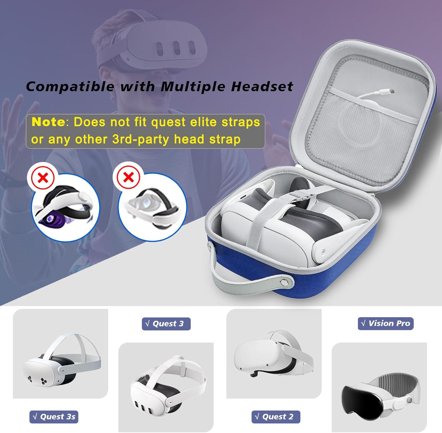 Hartschalenkoffer für Meta Quest 3S/3/2 Vision Pro Headset Reise Zuhause Aufbewahrung - Bild 14 von 26