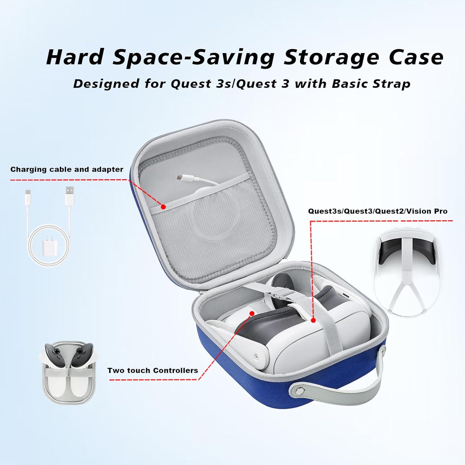 Hartschalenkoffer für Meta Quest 3S/3/2 Vision Pro Headset Reise Zuhause Aufbewahrung - Bild 15 von 26
