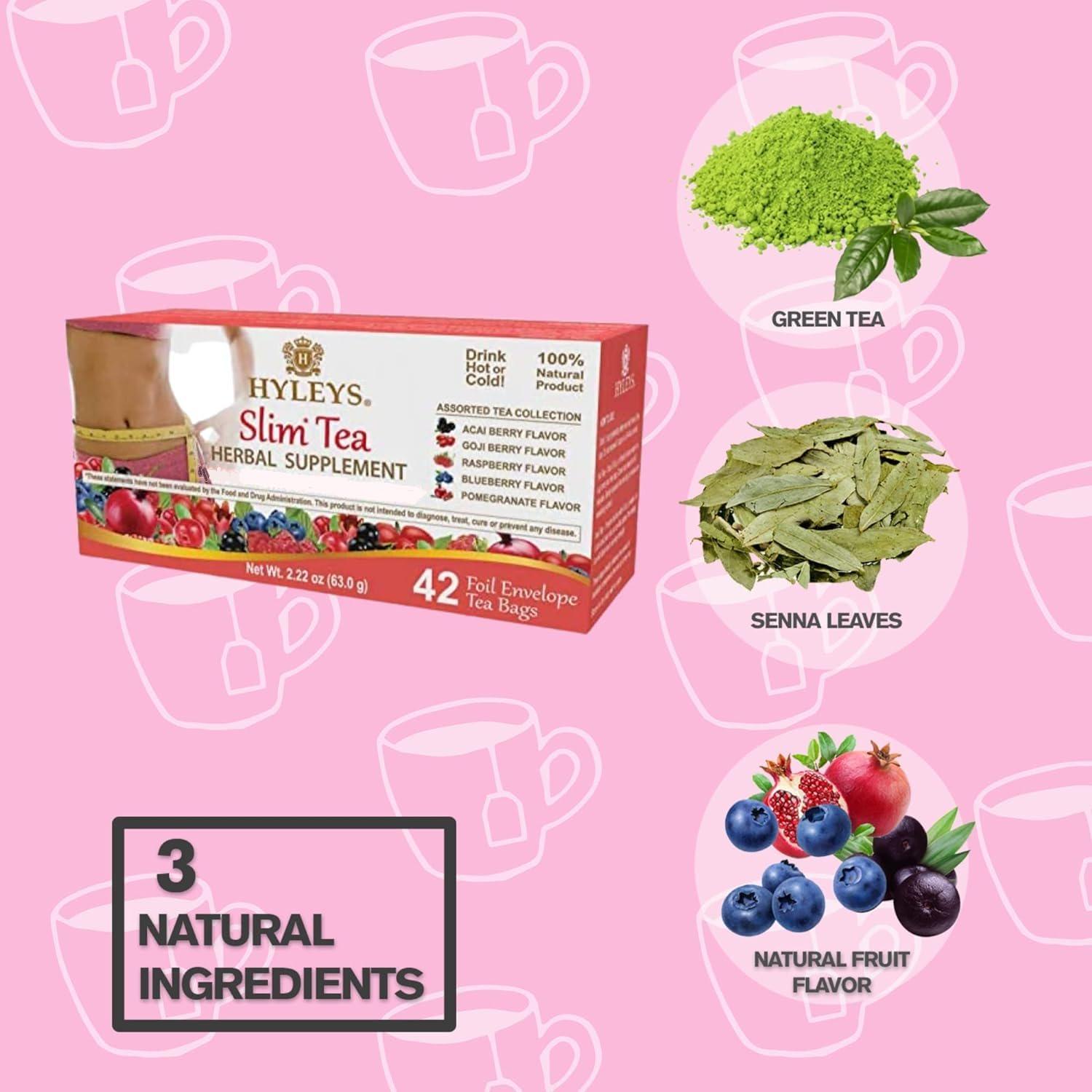 Hyleys Slim Tea Goji Berry Flavor - Weight Loss Herbal Supplement Cleanse And - - Picture 60 of 89