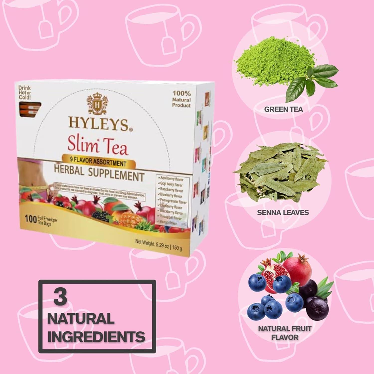 Hyleys Slim Tea Goji Berry Flavor - Weight Loss Herbal Supplement Cleanse And - - Picture 70 of 89