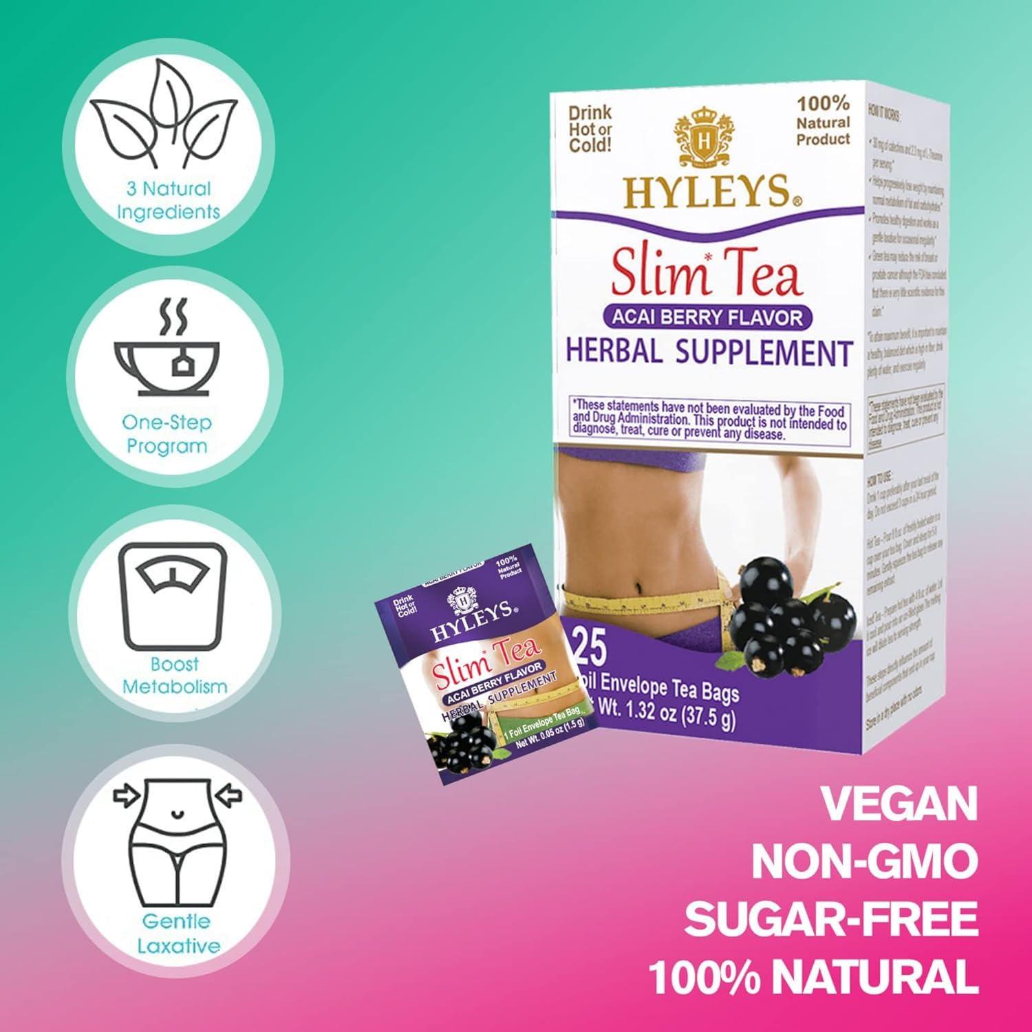 Hyleys Slim Tea Goji Berry Flavor - Weight Loss Herbal Supplement Cleanse And - - Picture 56 of 89