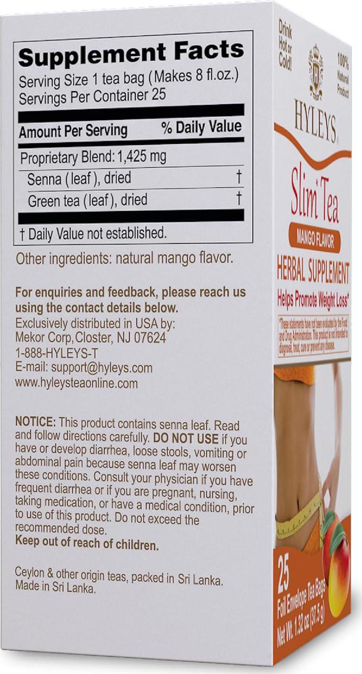 Hyleys Slim Tea Goji Berry Flavor - Weight Loss Herbal Supplement Cleanse And - - Picture 21 of 89