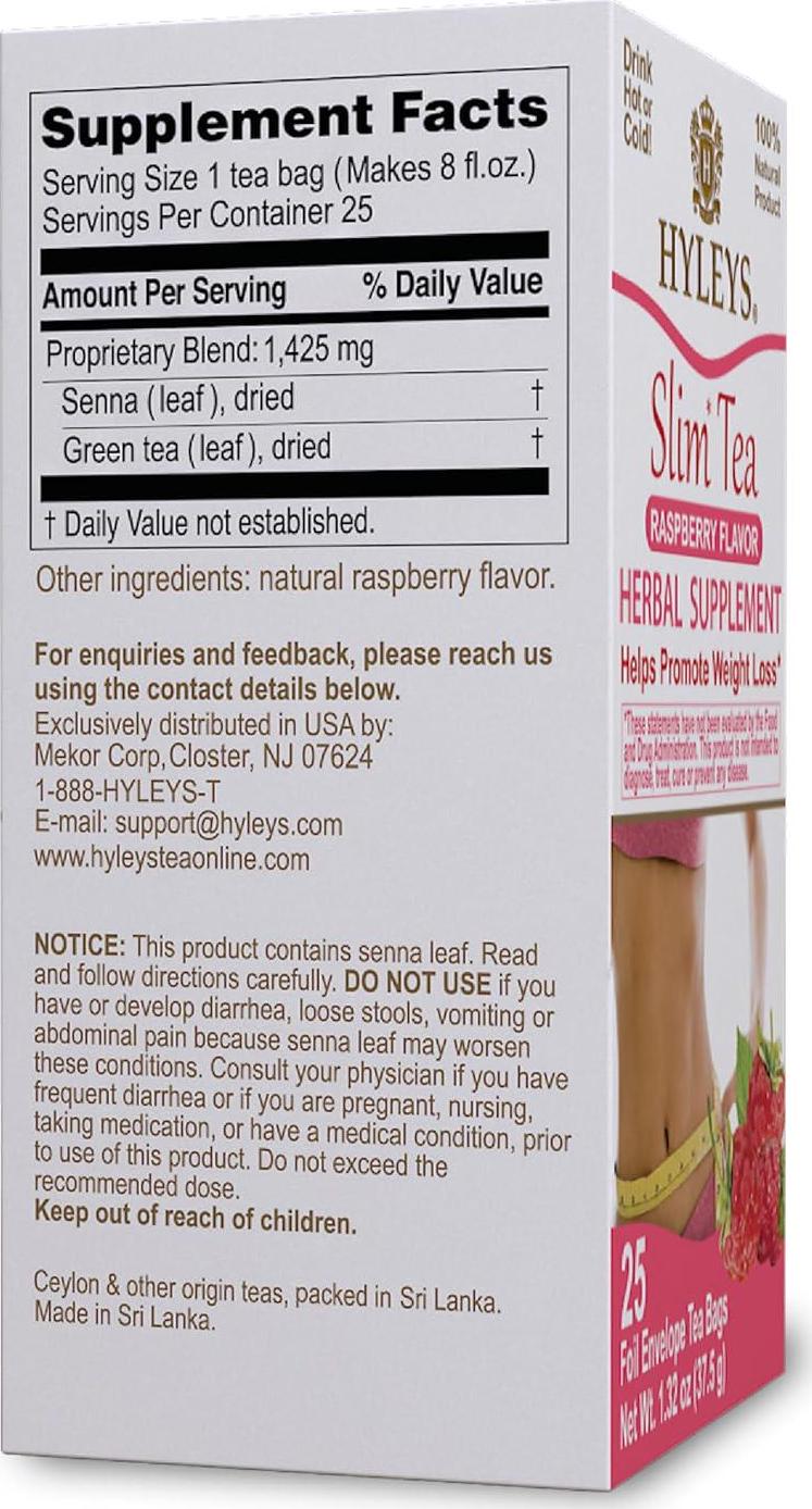 Hyleys Slim Tea Goji Berry Flavor - Weight Loss Herbal Supplement Cleanse And - - Picture 32 of 89