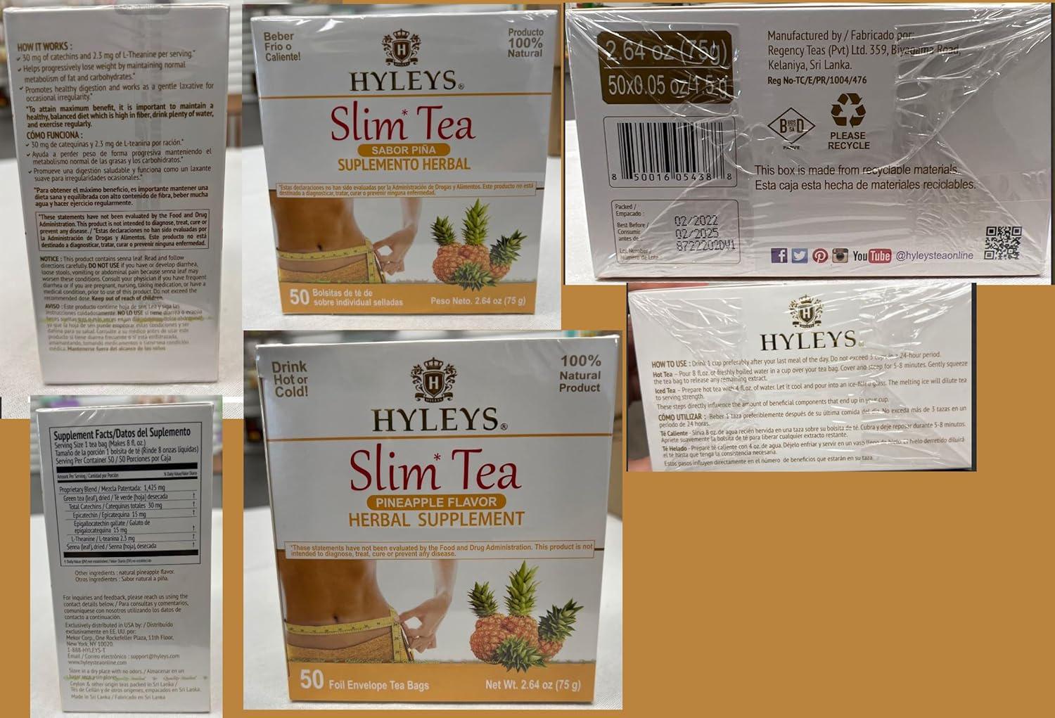 Hyleys Slim Tea Goji Berry Flavor - Weight Loss Herbal Supplement Cleanse And - - Picture 49 of 89
