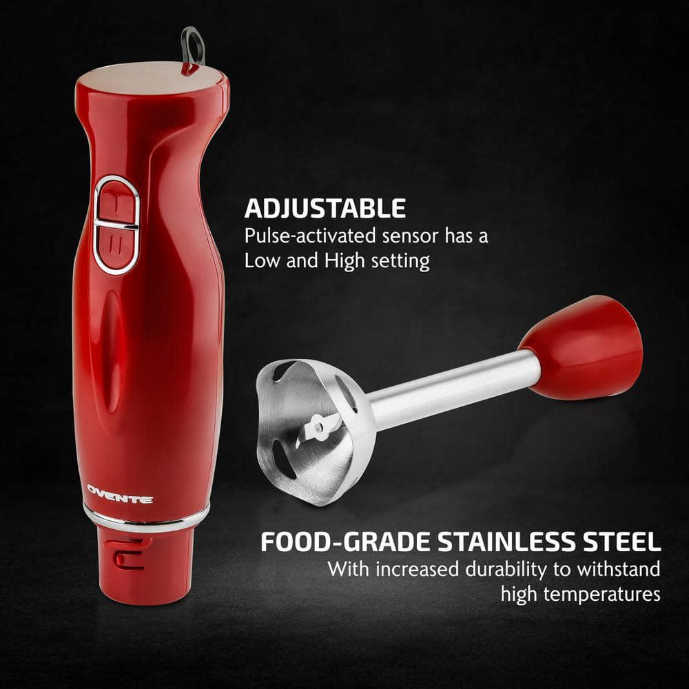 Ovente Immersion Electric Hand Blender with Brushed Stainless