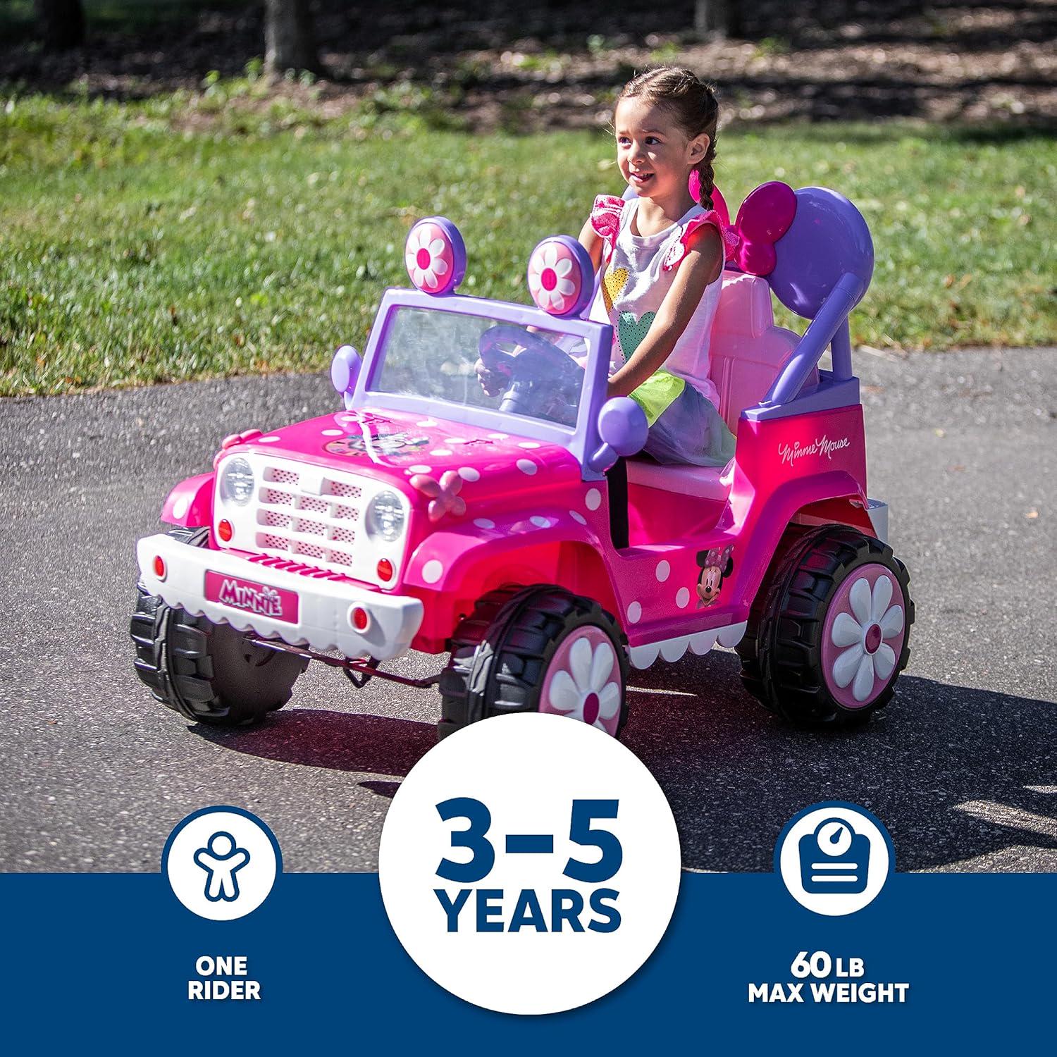 Kid Trax Disney's Minnie Mouse 6V Ride-On Toy, Flower Power 4x4 Battery Powered - Picture 14 of 55