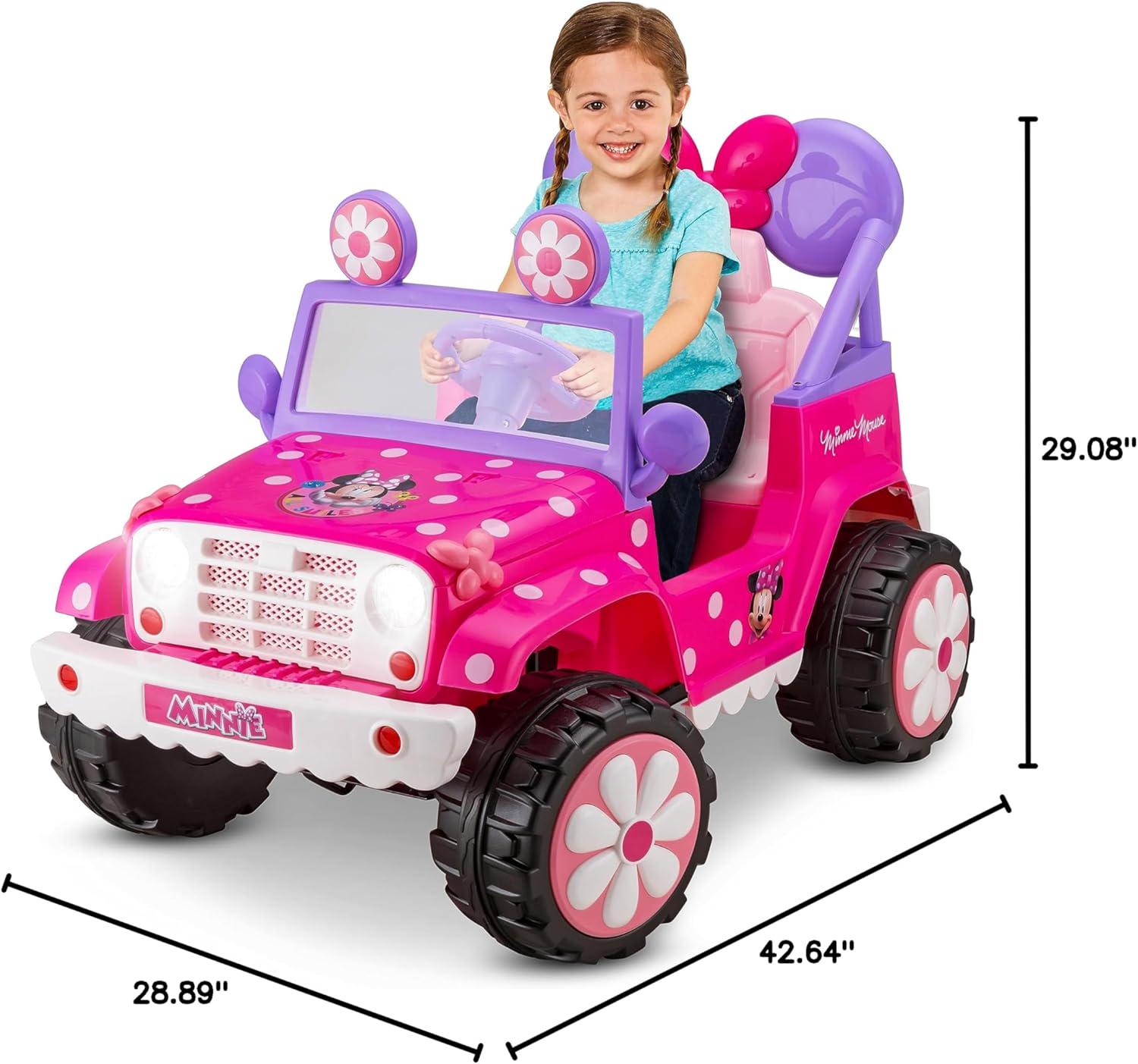 Kid Trax Disney's Minnie Mouse 6V Ride-On Toy, Flower Power 4x4 Battery Powered - Picture 19 of 55