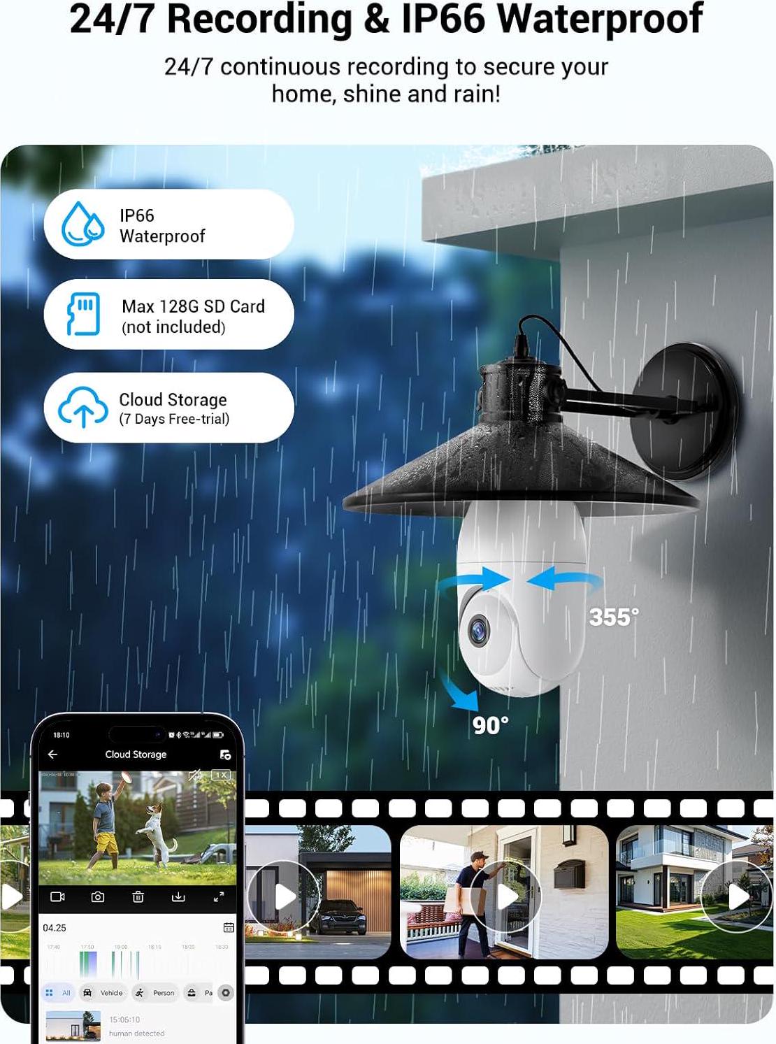 Light Bulb Security Camera Wireless Outdooz 5G and 2.4G WiFi Cameras For Home