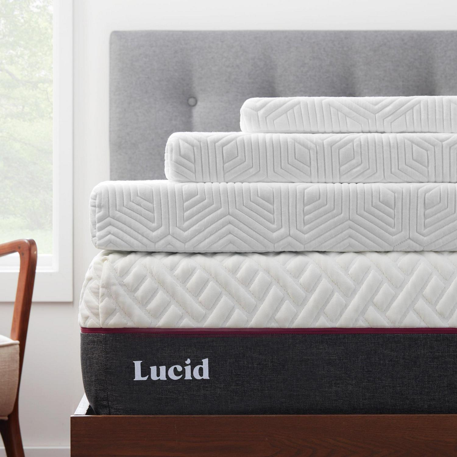 LUCID 2, 3, 4 Inch Cooling Gel Memory Foam Mattress Topper - Full Queen King