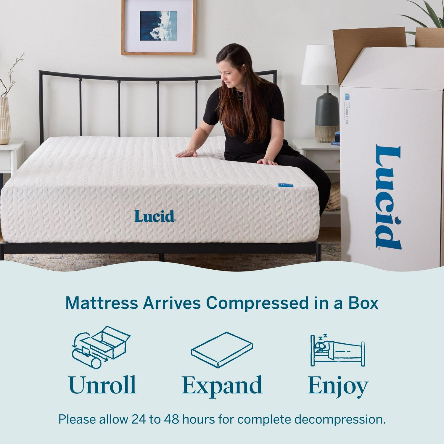 Lucid Bliss 14" Gel Memory Foam Bed Mattress King Queen, Twin Full PLUSH - Picture 57 of 60