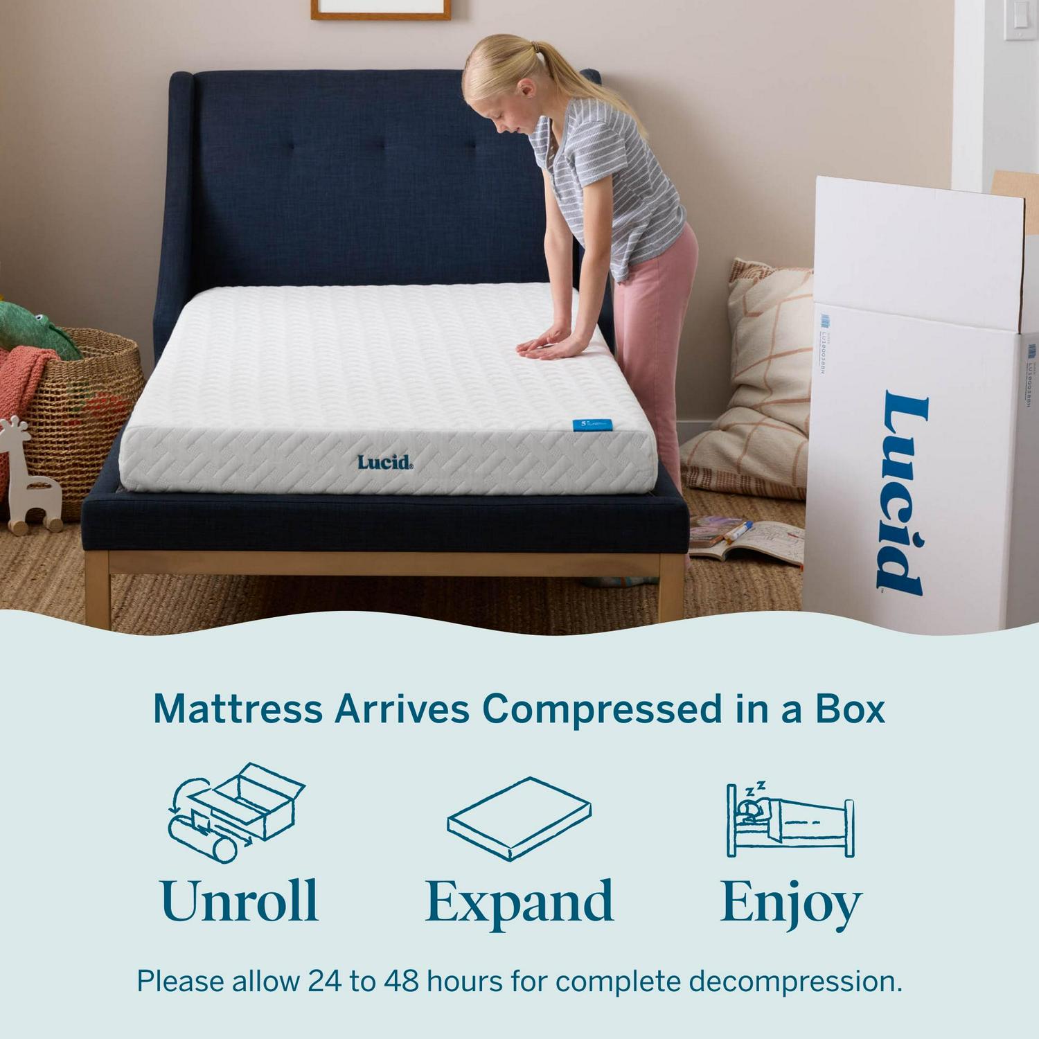 Lucid Bliss 14" Gel Memory Foam Bed Mattress King Queen, Twin Full PLUSH - Picture 31 of 60