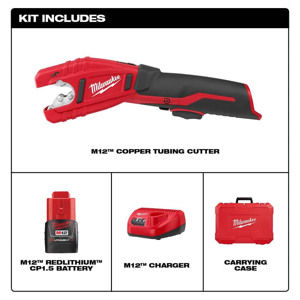 M12 12V Lithium Ion Cordless Copper Tubing Cutter Kit W 1.5 Ah