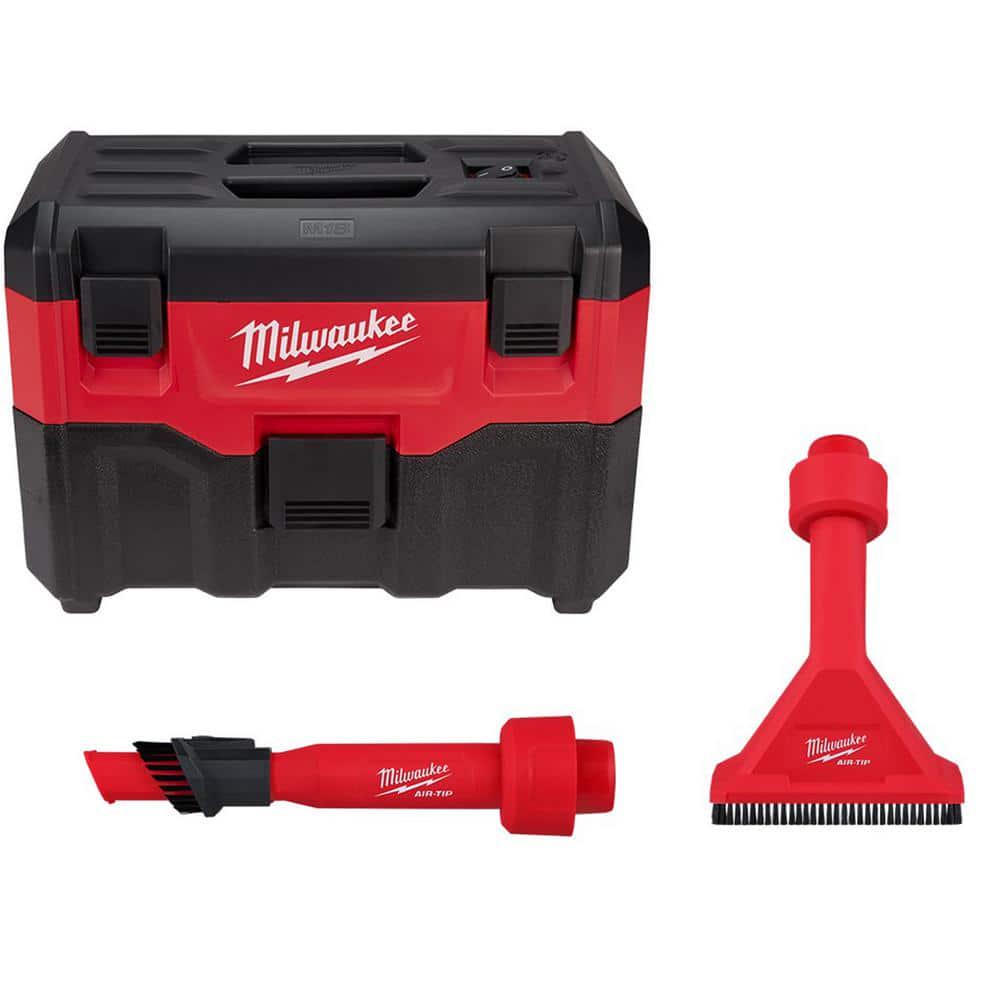 Milwaukee M18 18-Volt 2 Gal. Lithium-Ion Cordless Wet/Dry Vacuum w/AIR-TIP 1-1/4 in. - 2-1/2 in. (2-Piece) Brush and Crevice Kit