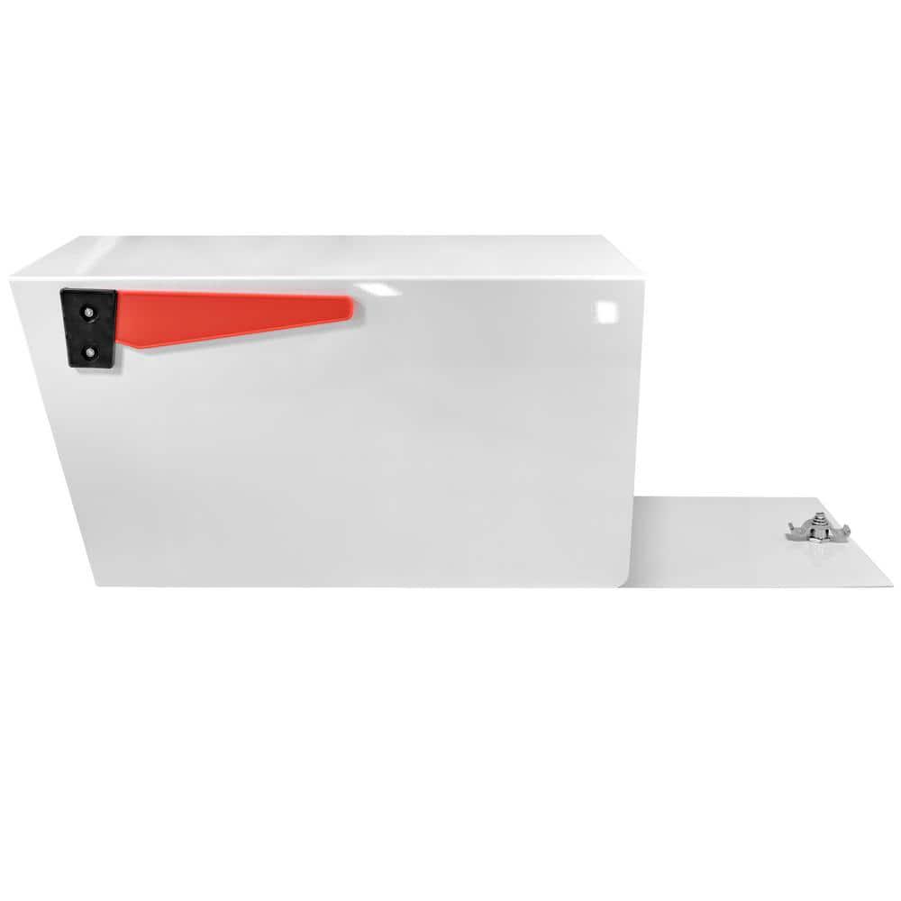 Mail Boss Mailbox Post-Mount White Reinforced Heavy Duty Rear Locking System