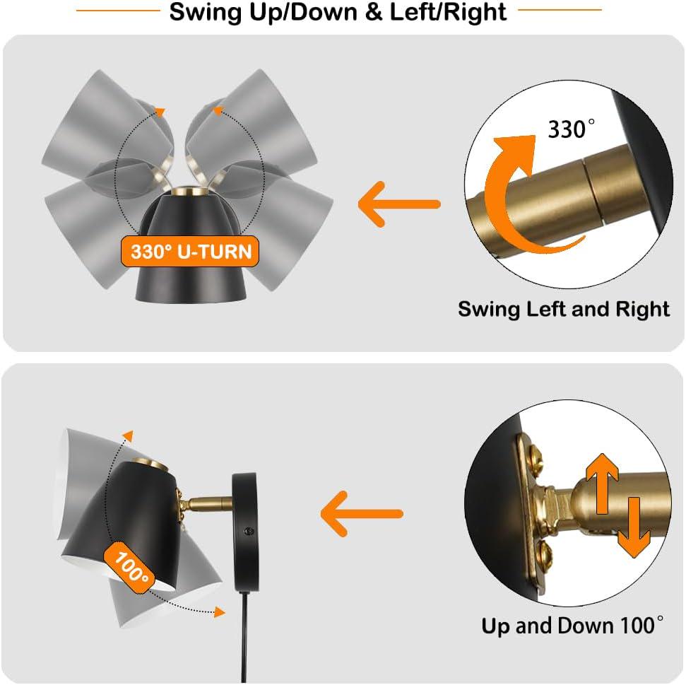 Modern Plug in Wall Light Adjustable Angle 100° & 330° White Plug in Wall - Picture 22 of 22