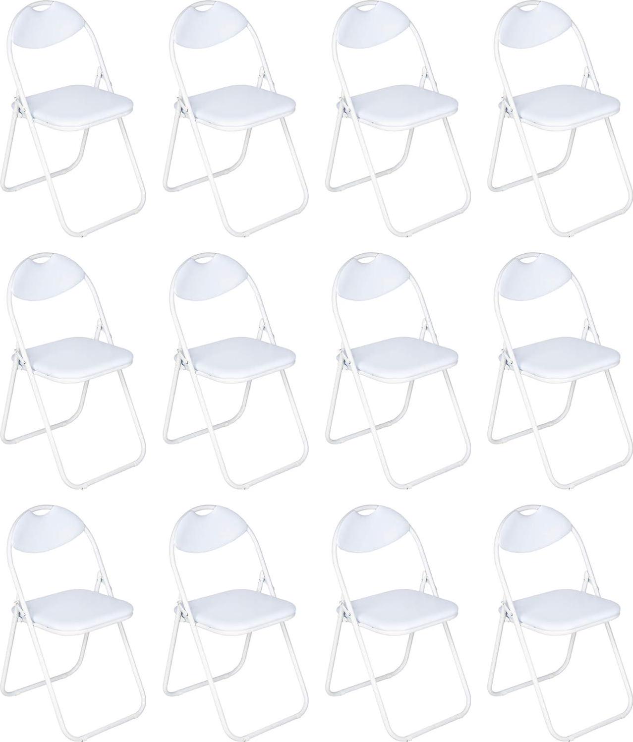 Nyxi Set of 4 X Folding Chair Padded, Paris Faux Leather, Chair Home Office (4 X
