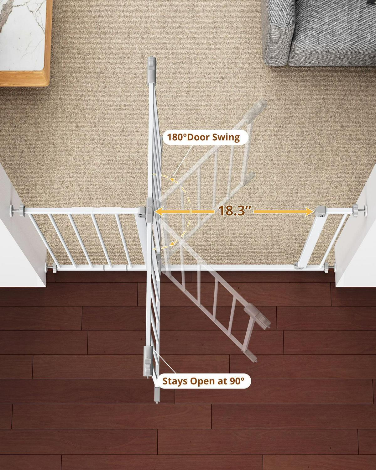 Extra Wide Baby Safety Gate for Stairs and Doorway,28.9-42.1 Wide,30 Tall ages 6