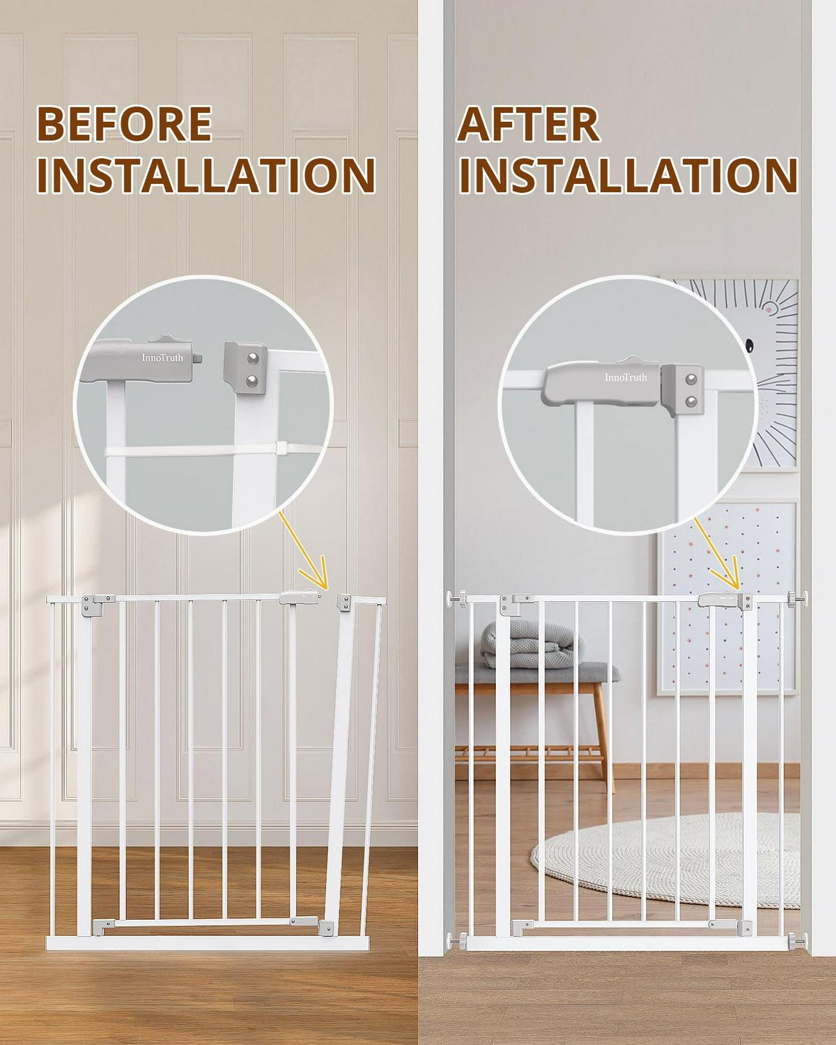 Extra Wide Baby Safety Gate for Stairs and Doorway,28.9-42.1 Wide,30 Tall ages 6