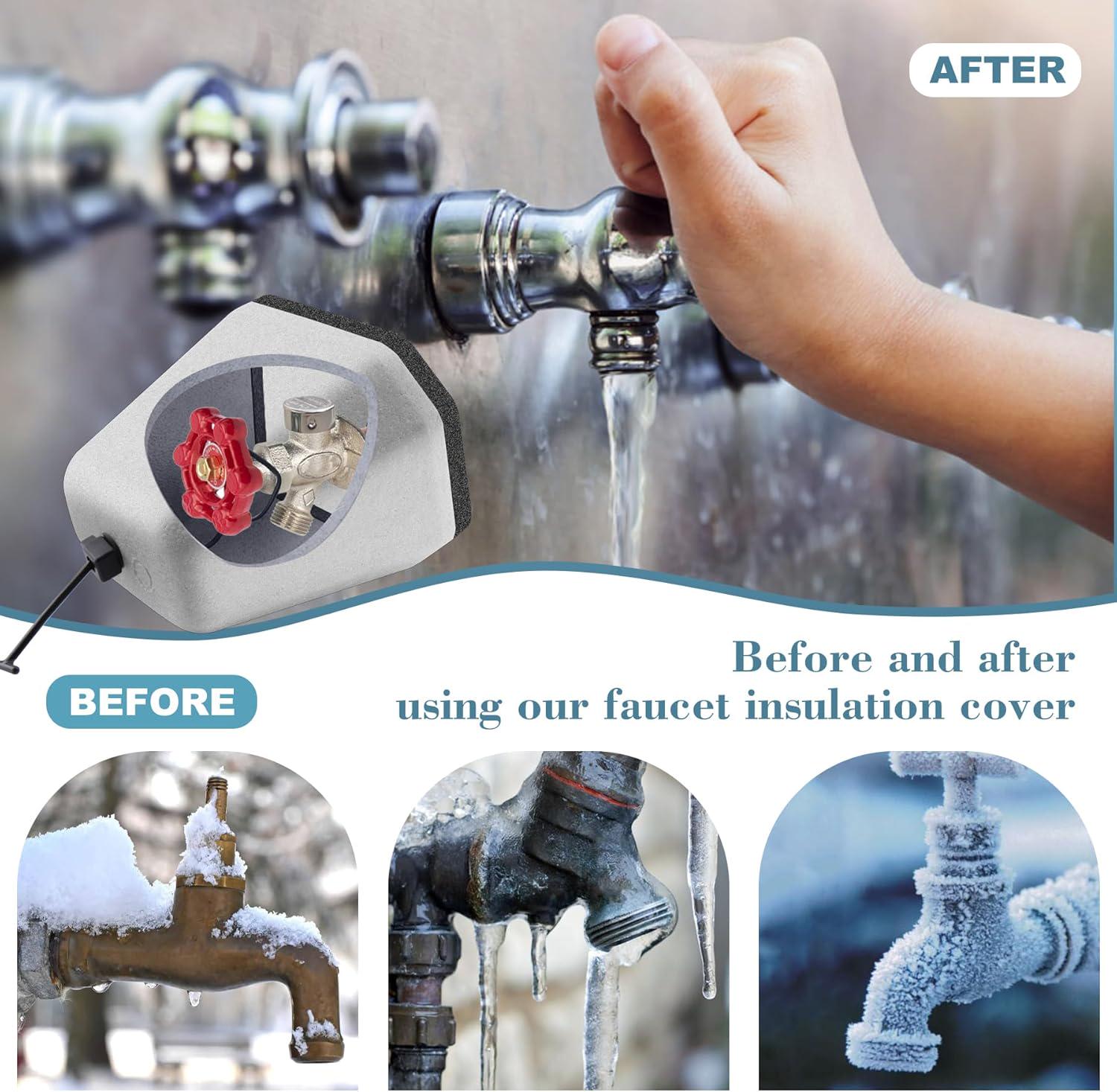 Outdoor Faucet Covers for Winter Freeze Protection, Foam Spigot Covers, 4 Pack - Picture 13 of 15