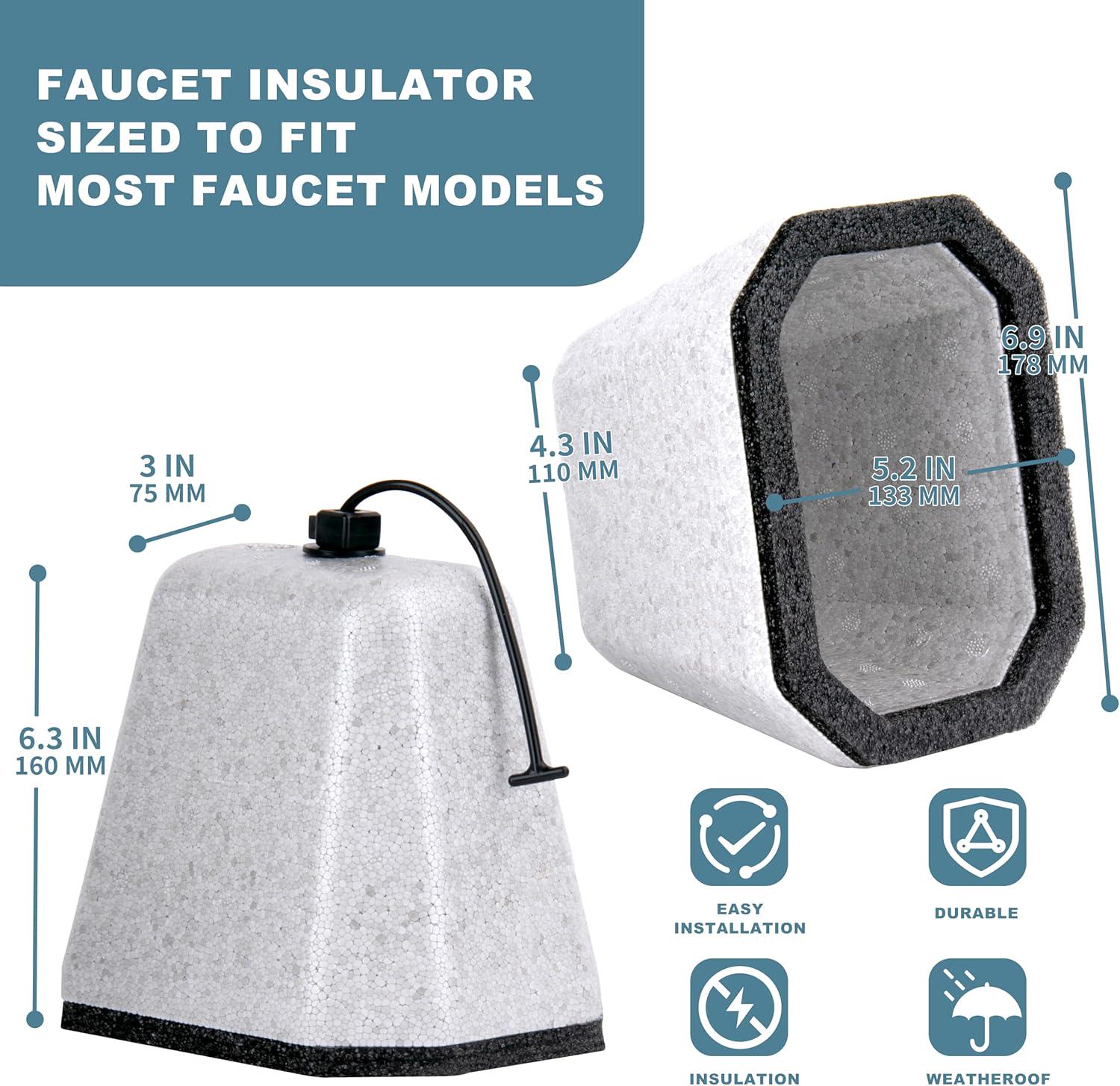 Outdoor Faucet Covers for Winter Freeze Protection, Foam Spigot Covers, 4 Pack - Picture 10 of 15