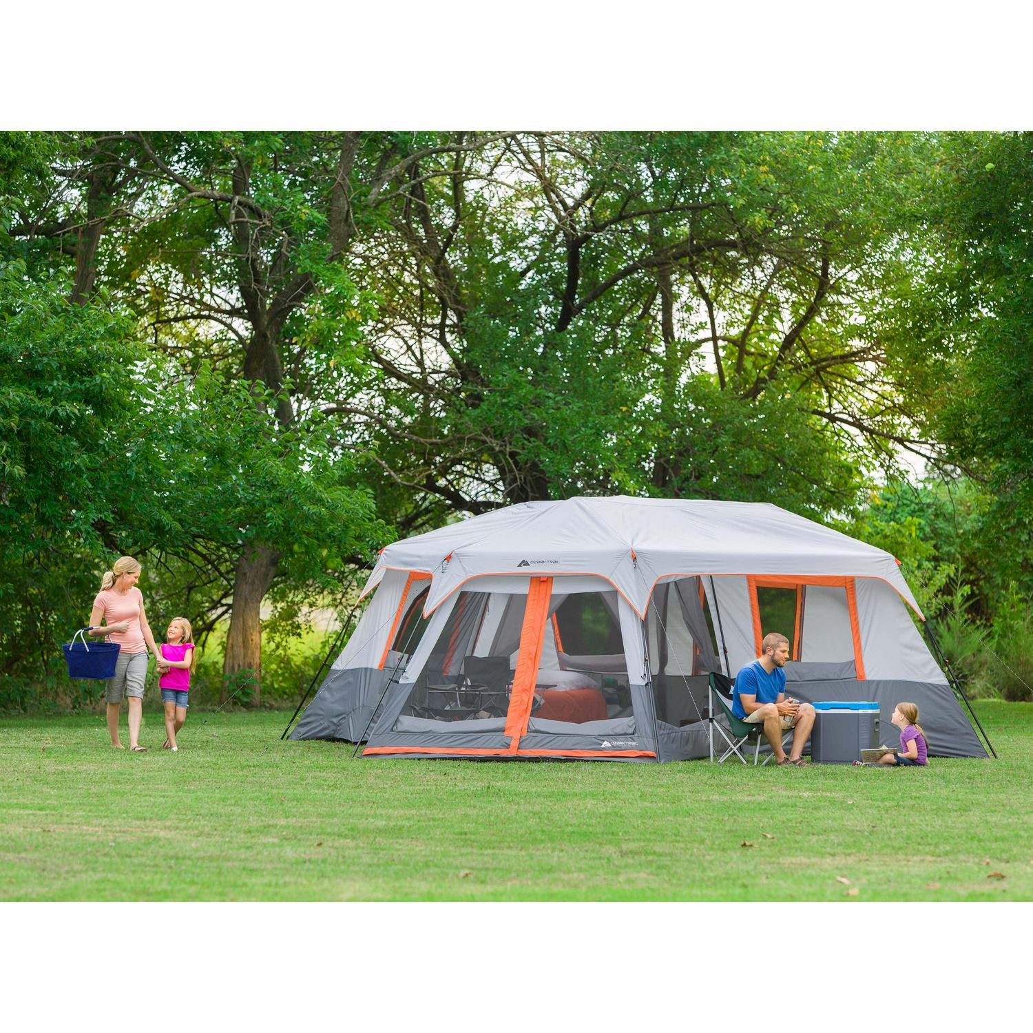 Ozark Instant 20' x 18' 12-Person Cabin Camping Tent W/ Rainfly Private Room, 12 - Picture 21 of 26