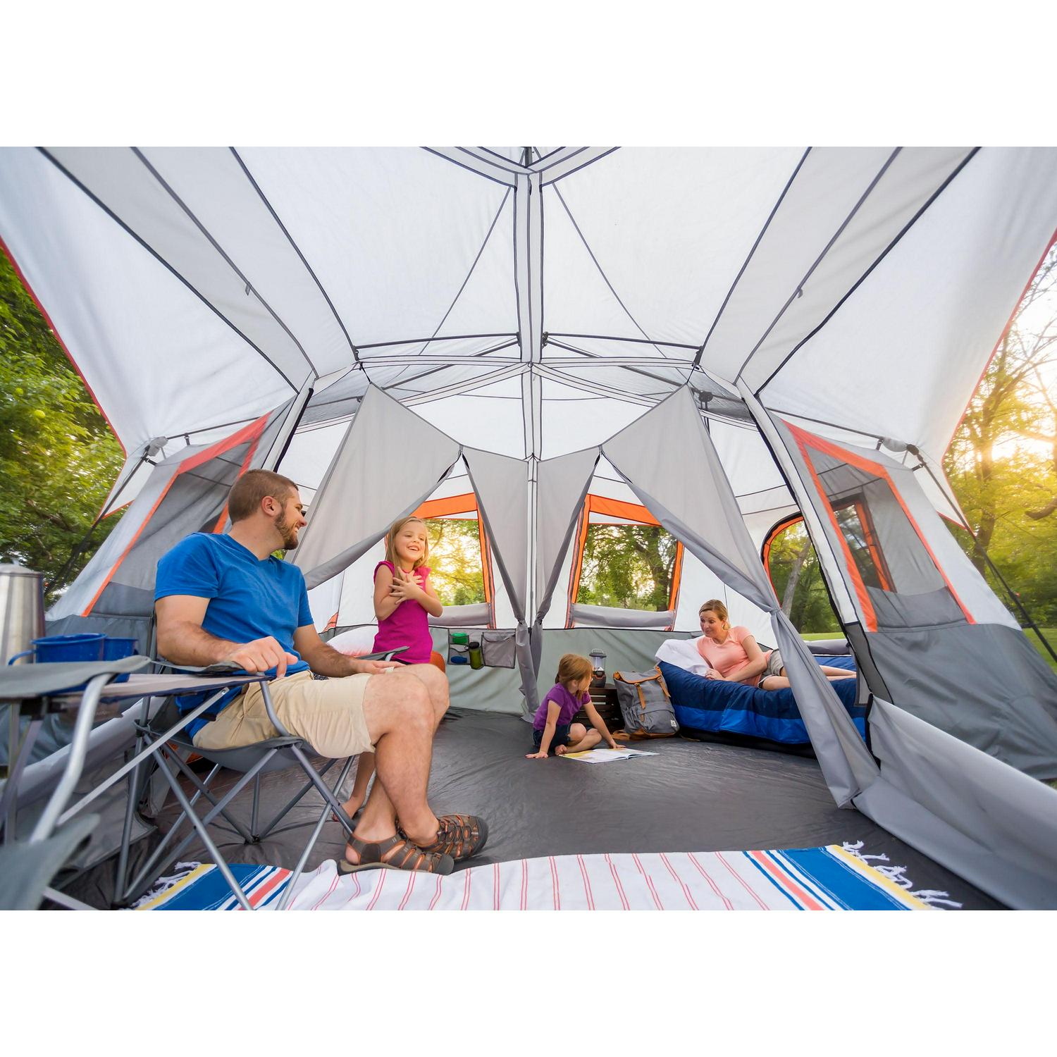 Ozark Instant 20' x 18' 12-Person Cabin Camping Tent W/ Rainfly Private Room, 12 - Picture 23 of 26