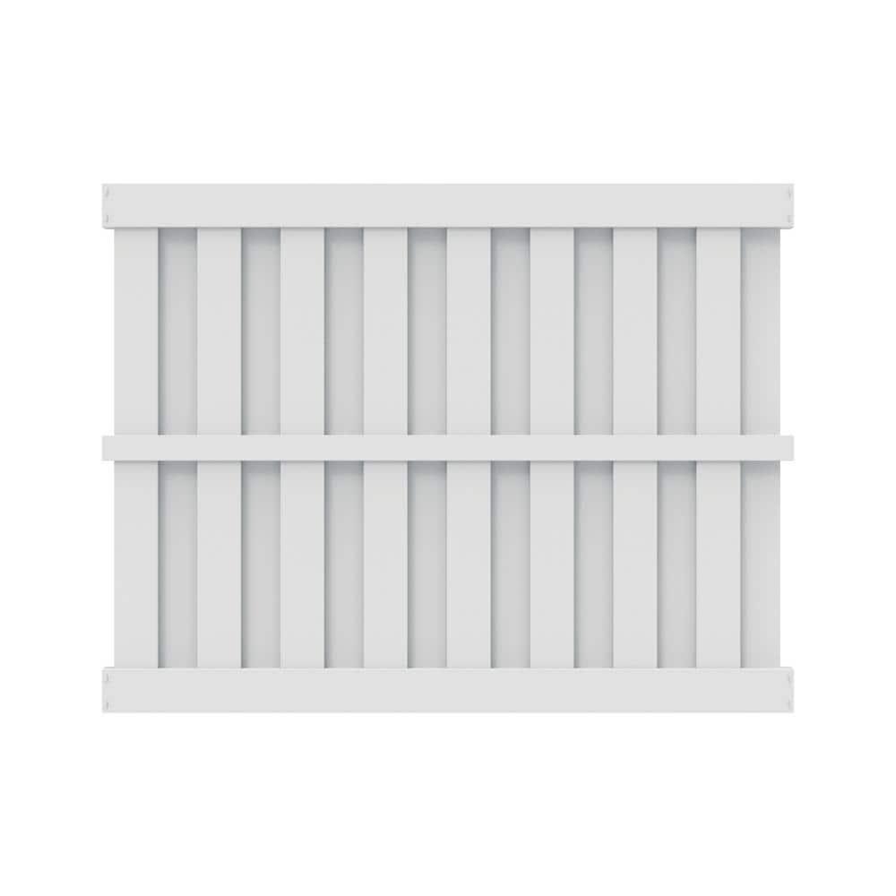 Barrette Outdoor Living Palisade 6 ft. x 8 ft. White Shadowbox Vinyl Fence Panel