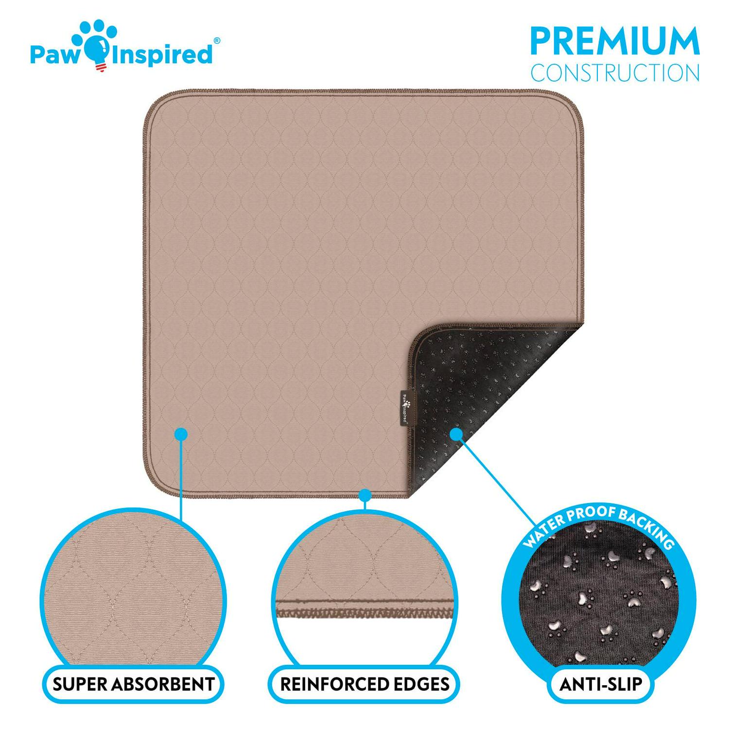 Paw Inspired Washable Dog Pads, Reusable Puppy Pee Wee Training Pads Extra Large - Picture 31 of 48