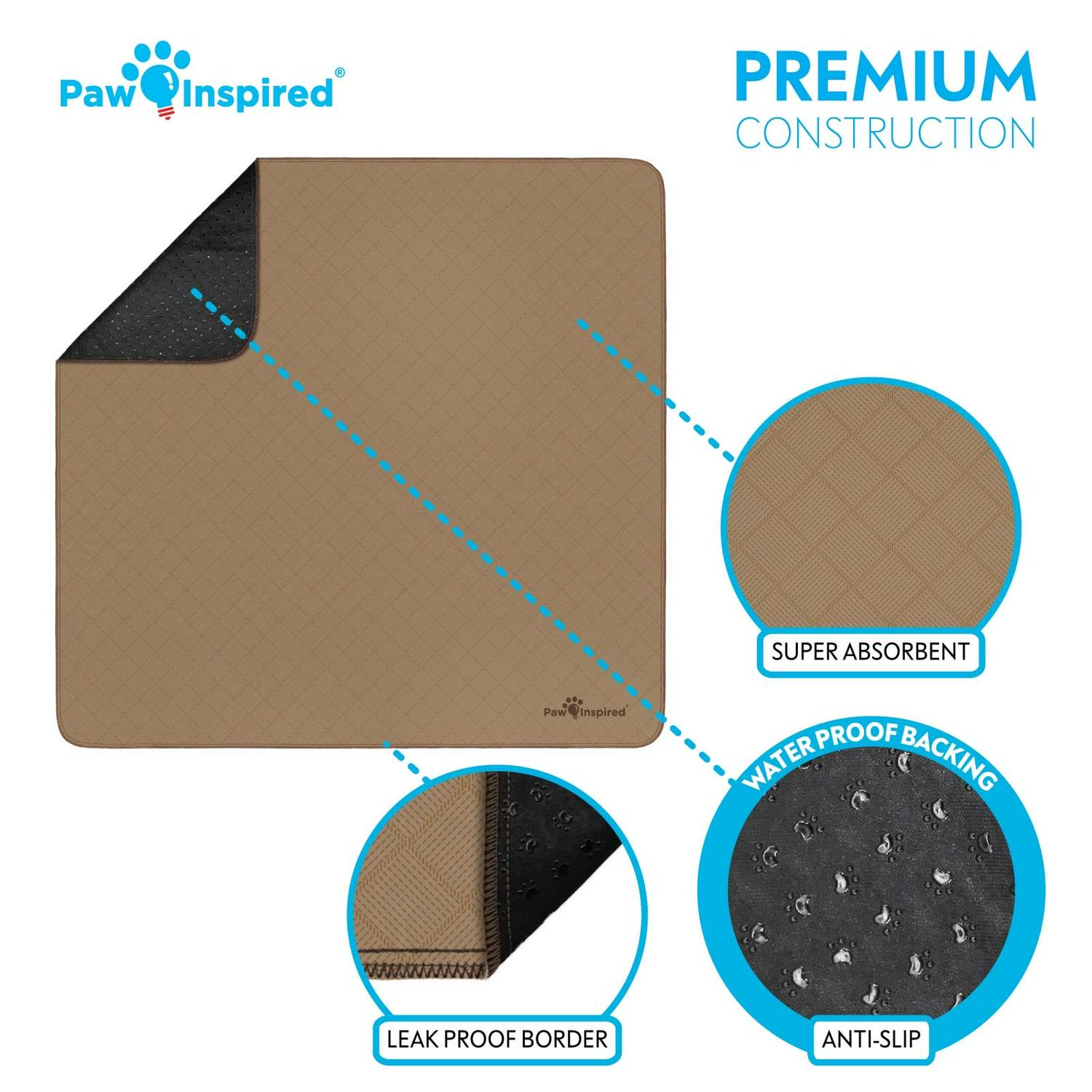 Paw Inspired Washable Dog Pads, Reusable Puppy Pee Wee Training Pads Extra Large - Picture 37 of 48