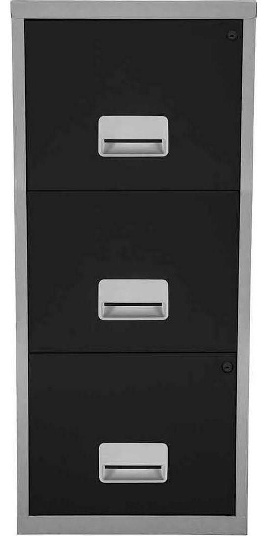 Filing Cabinet with 3 Drawers Lockable Office Furniture Stationary A4 Storage