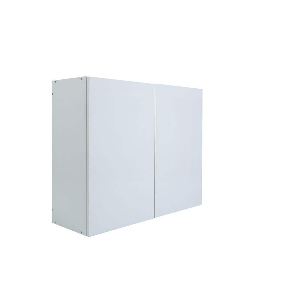 Cambridge Radiance 30 in. W x 12 in. D x 30 in. H Ready to Assemble Slab Wall Kitchen Cabinet in White Gloss