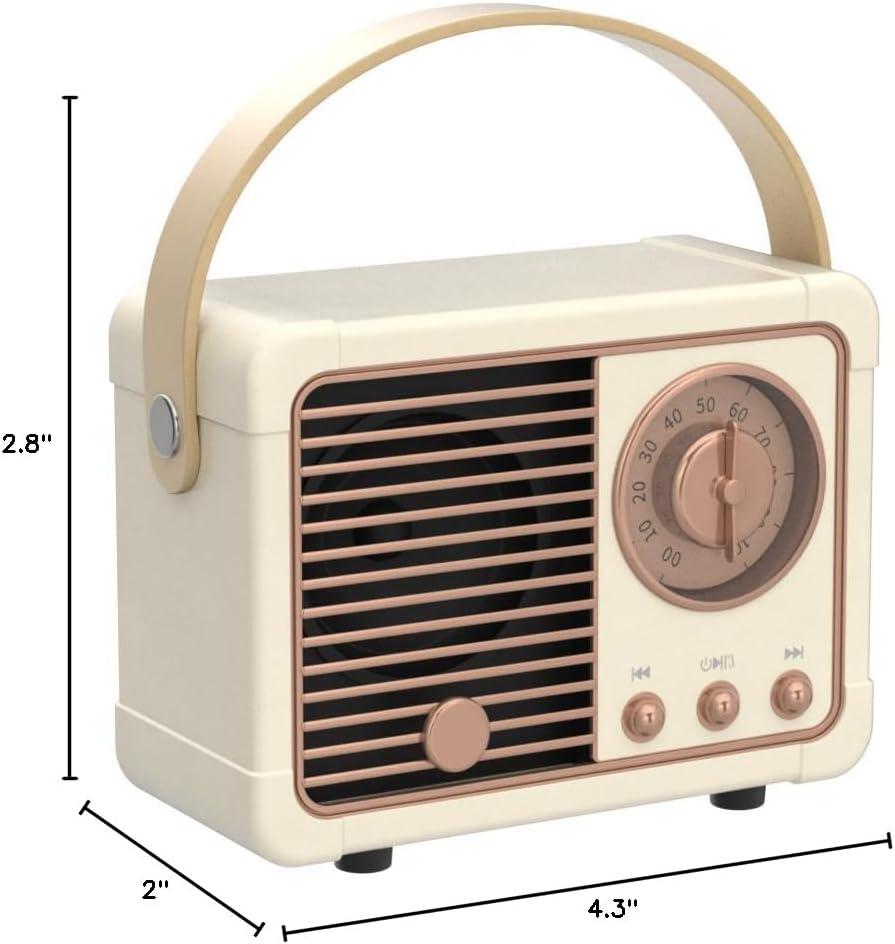 Altoparlante Bluetooth retrò altoparlante wireless portatile suono stereo cristallino - Foto 48 di 55