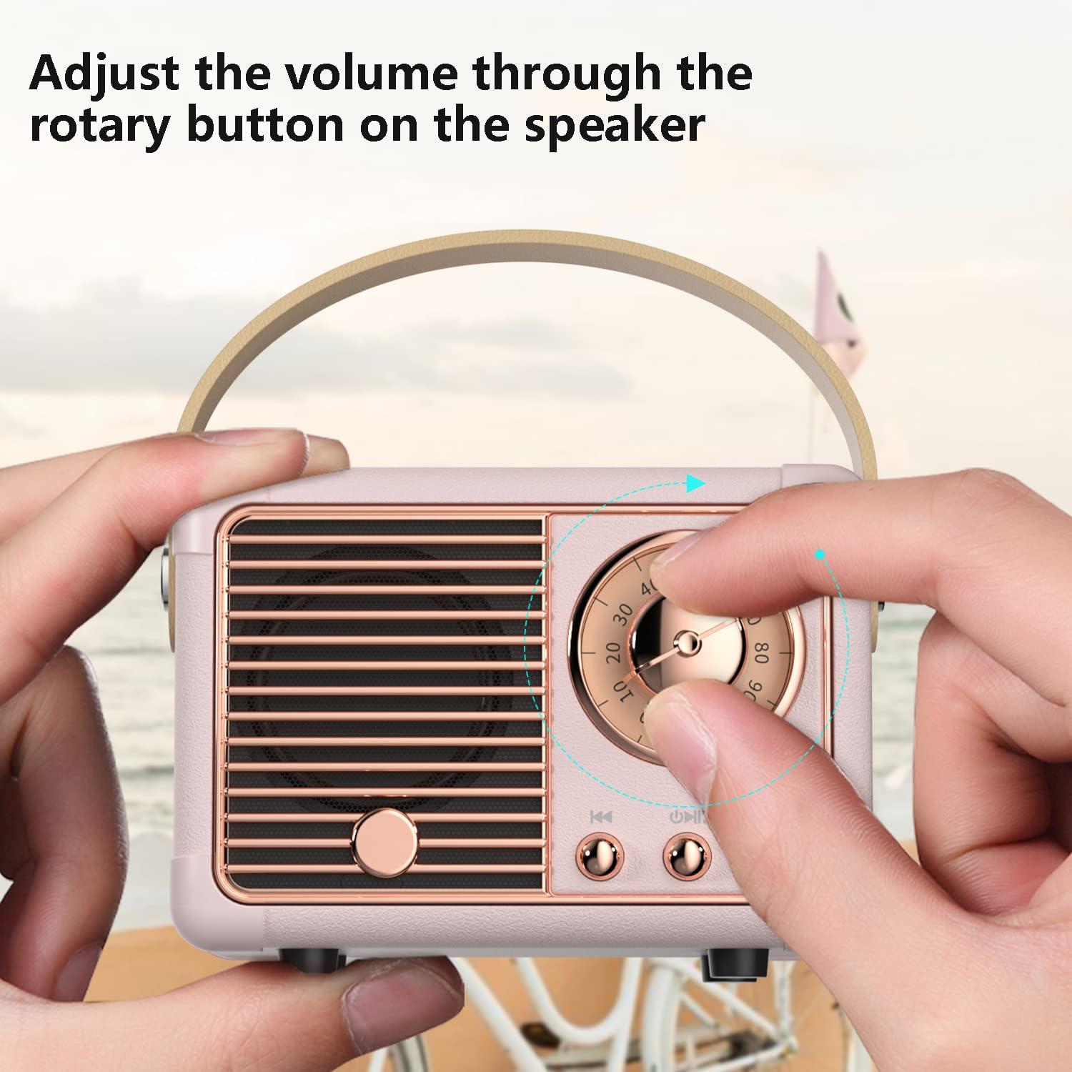 Altoparlante Bluetooth retrò altoparlante wireless portatile suono stereo cristallino - Foto 45 di 55