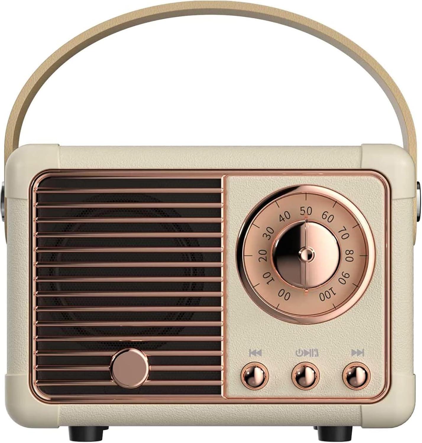Altoparlante Bluetooth retrò altoparlante wireless portatile suono stereo cristallino - Foto 39 di 55