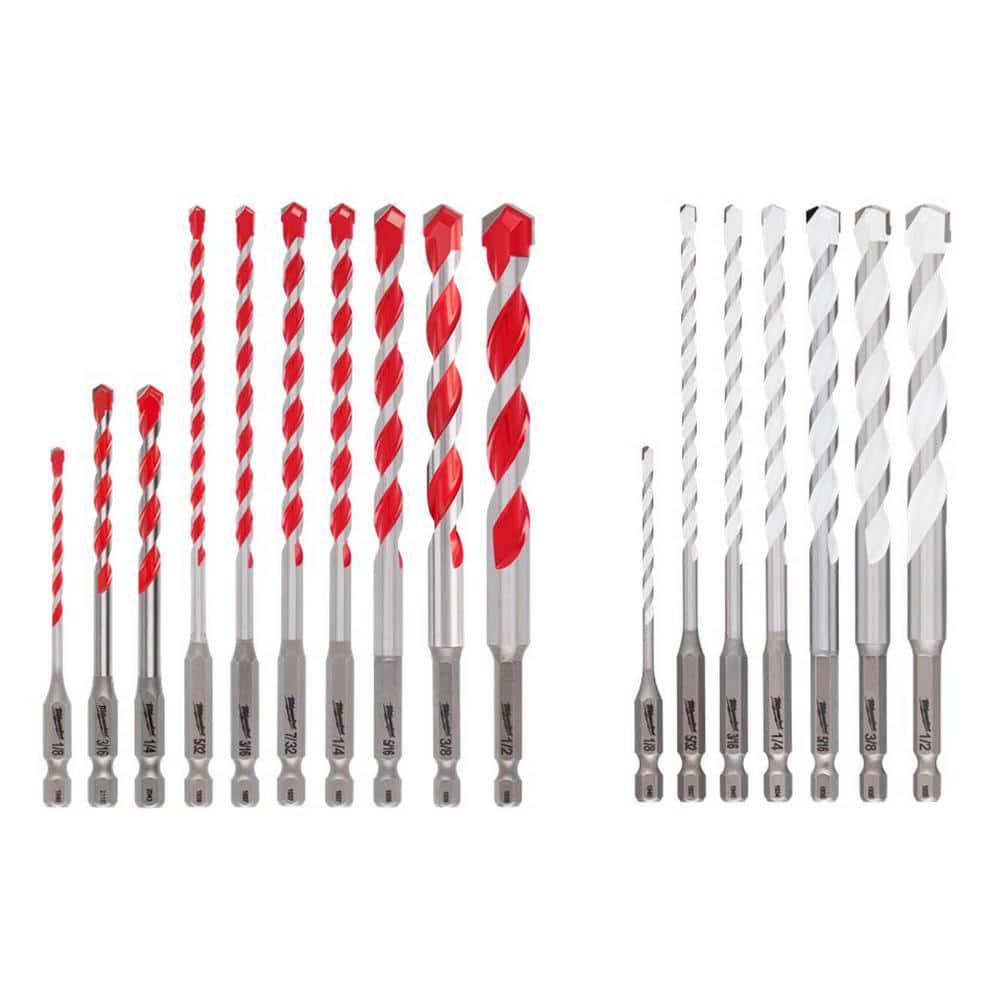 Milwaukee SHOCKWAVE Carbide Hammer Drill and Multi-Material Bit Set (17-Piece)