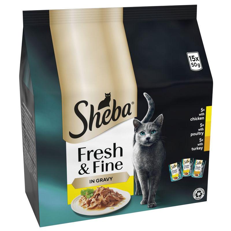 Sheba Fresh and Fine in Gravy Mini Pouches 15 x 50g