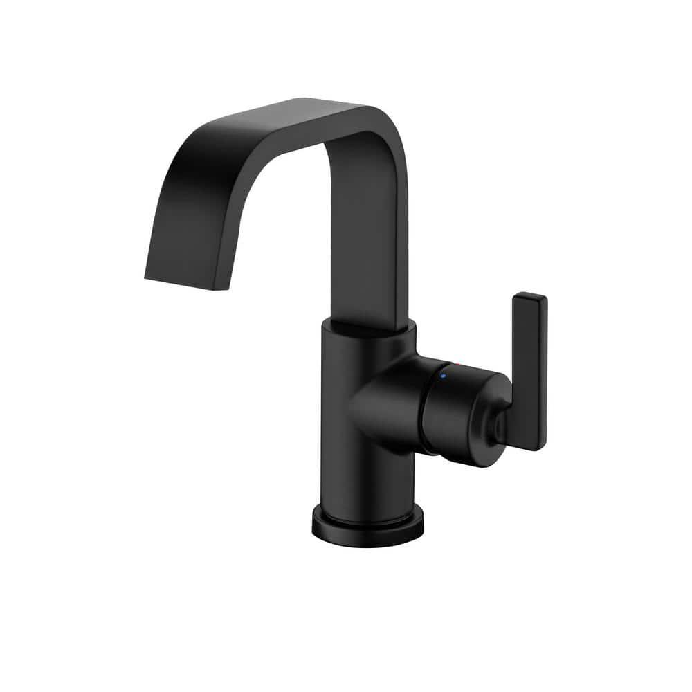 LUXIER Bathroom Faucet W/ Drain Single Hole Handle Matte Black
