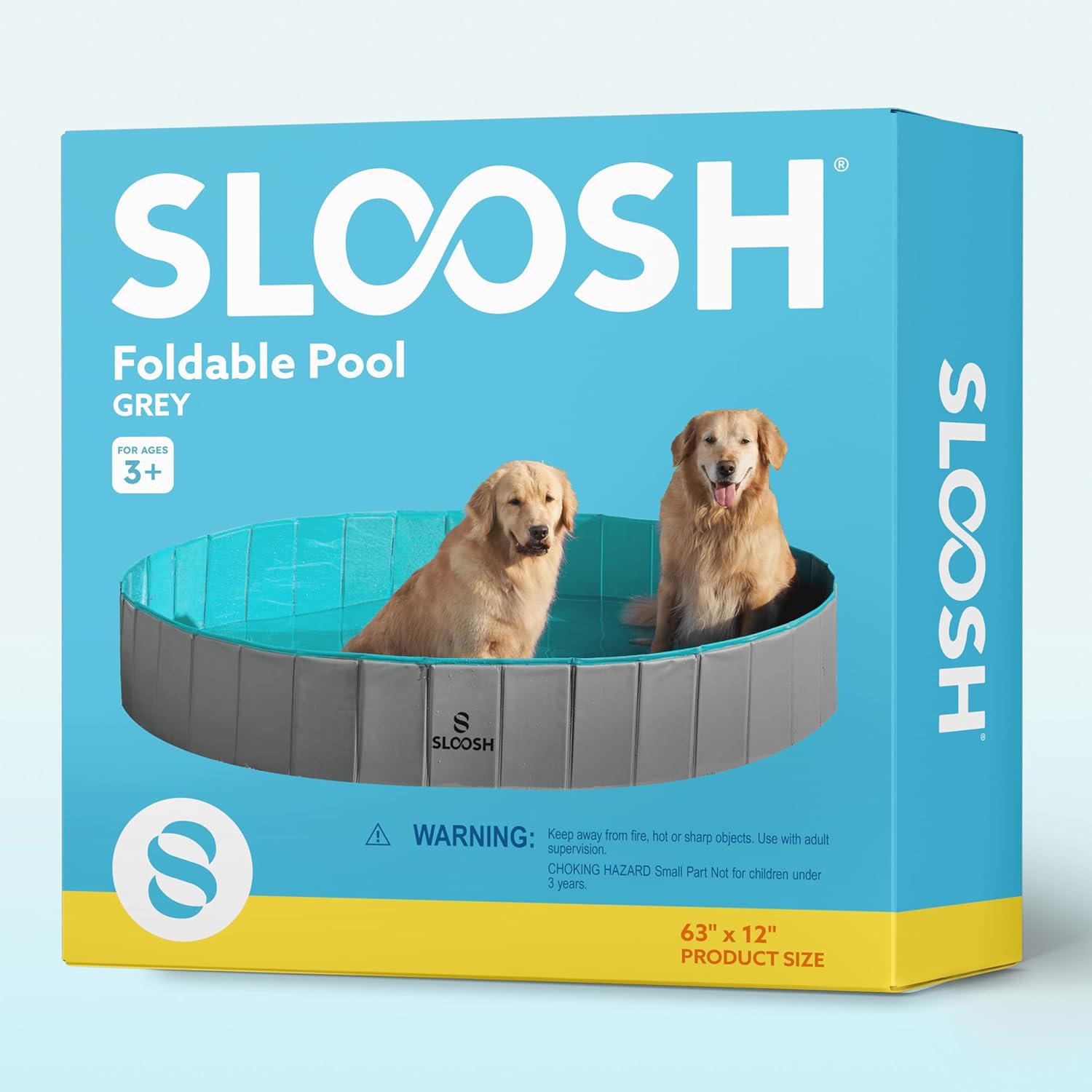 Sloosh Foldable Dog Kiddie Pool - Portable Hard Plastic Doggie Swimming Pool, X - Picture 24 of 39