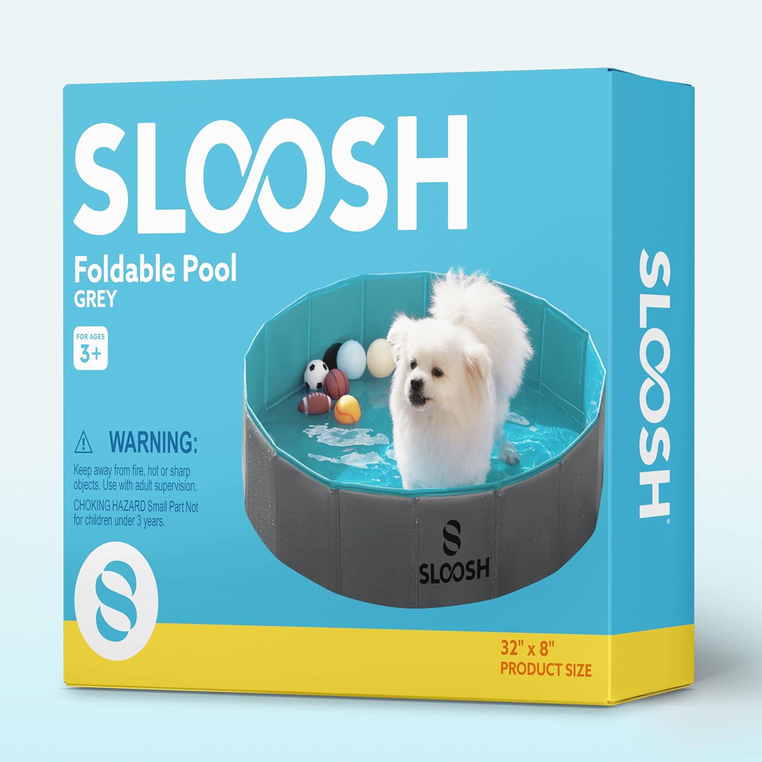 Sloosh Foldable Dog Kiddie Pool - Portable Hard Plastic Doggie Swimming Pool, X - Picture 39 of 39